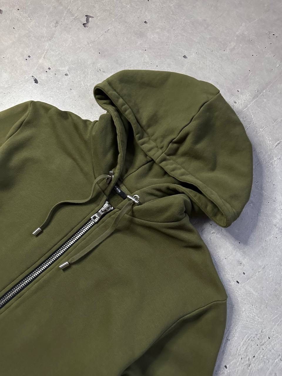 Balmain Balmain Paris Men’s Zip Hoodie Olive Green Luxury Biker Size US S / EU 44-46 / 1 - 10 Thumbnail