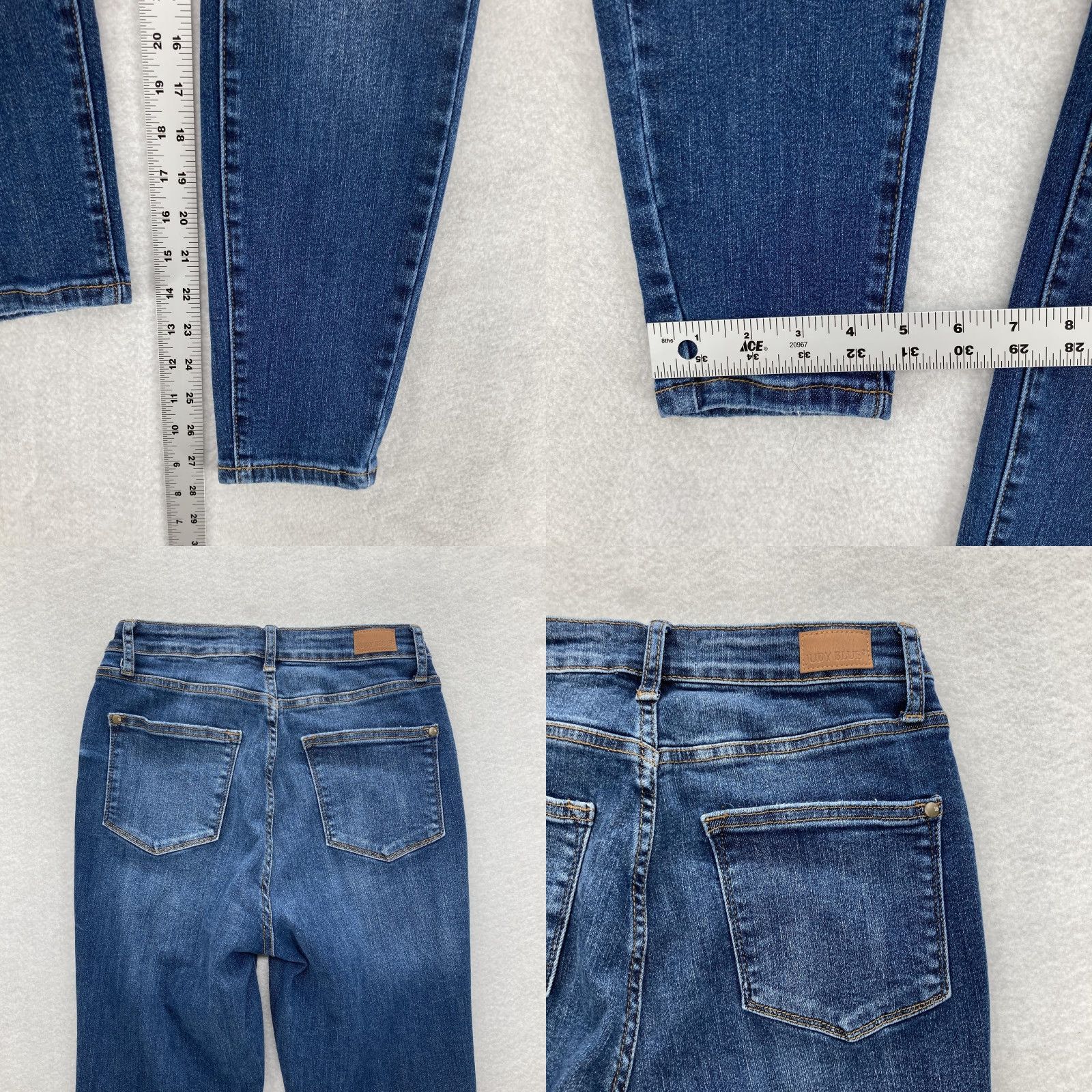 Denime Judy Blue Jeans Womens Skinny Fit Medium Wash Blue Stretch Denim 28in Inseam Pockets Slim Rise Mid 8.5-10.5in Size 28" / US 6 / IT 42 - 8 Thumbnail