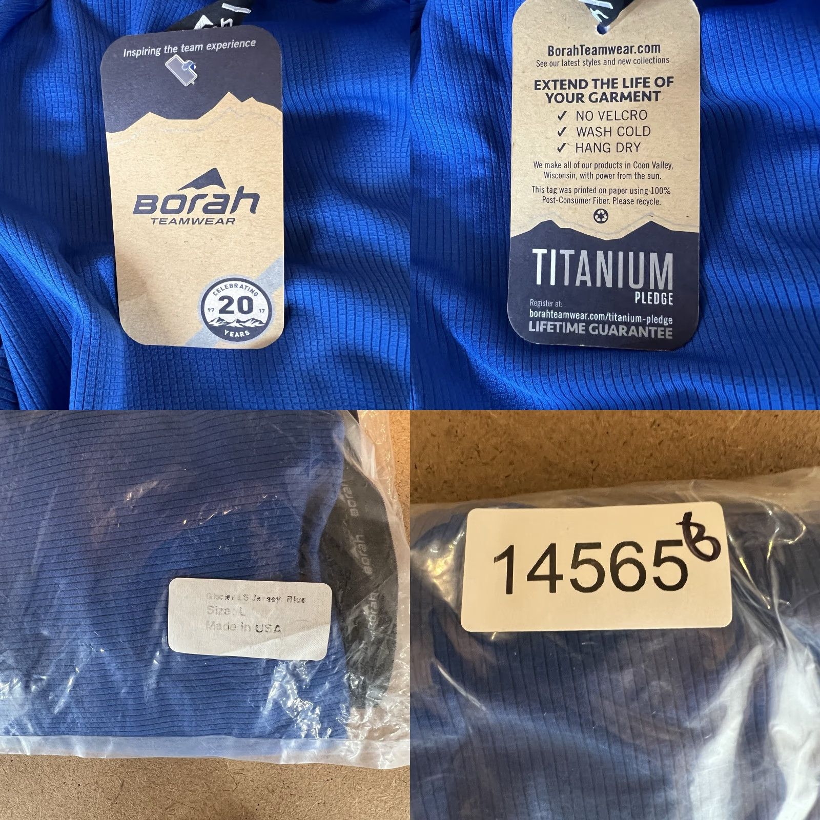 Vintage Bora Jacket L Men Blue Full Zip Cycling Polyester Solid Pledge Titanium? Size US L / EU 52-54 / 3 - 8 Thumbnail