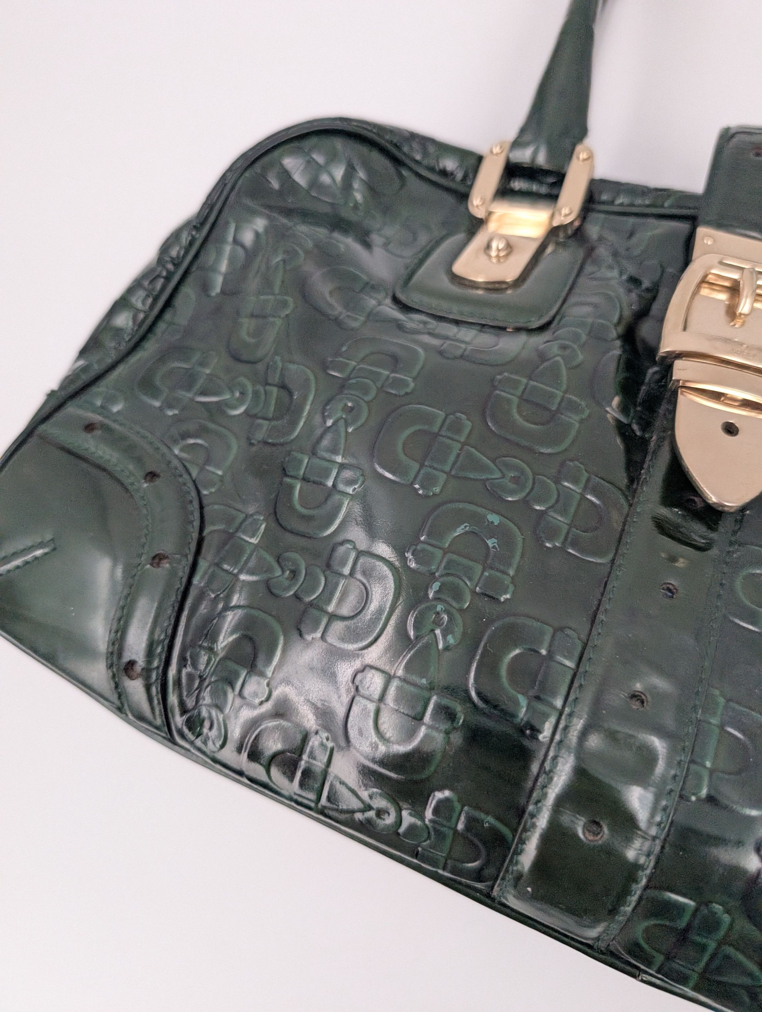 Gucci Gucci Emerald Green Patent Leather Horsebit Handbag Size ONE SIZE - 4 Thumbnail