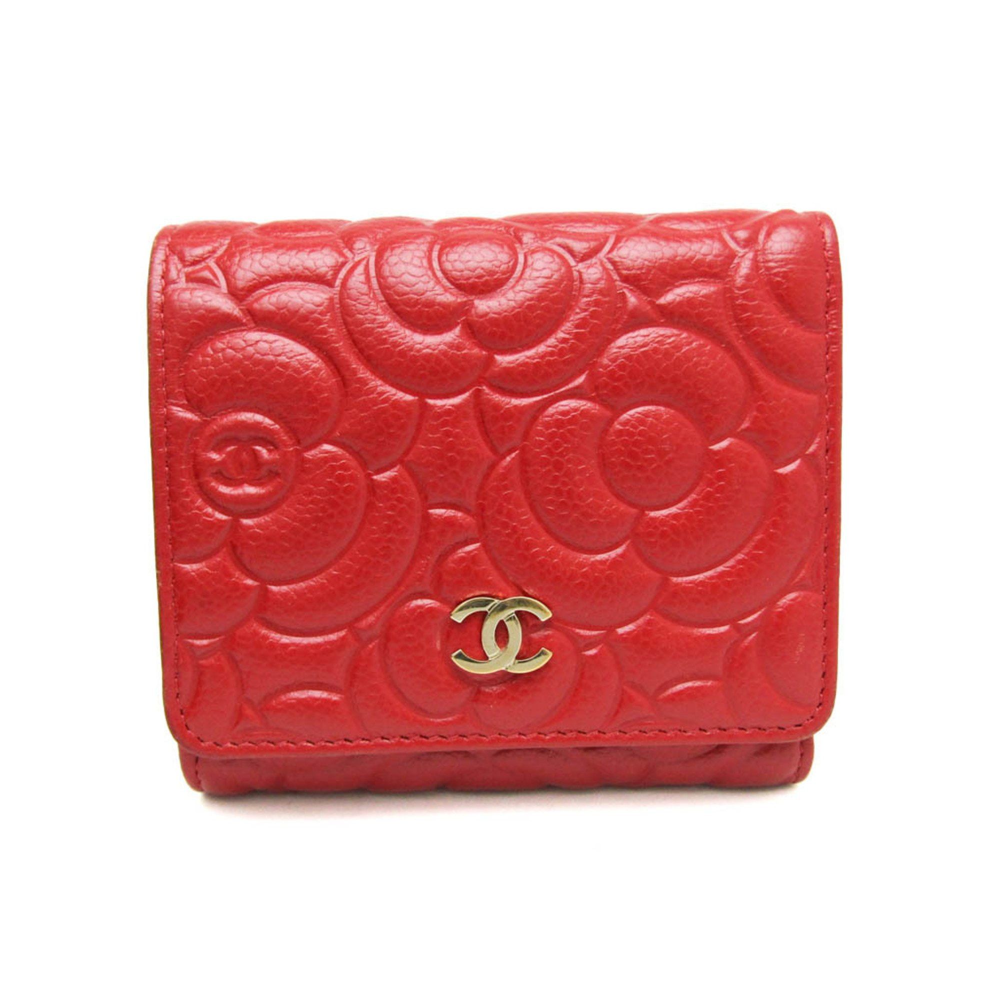 Chanel Camellia Red Leather Wallet (Pre-Owned) Size ONE SIZE - 1 Thumbnail