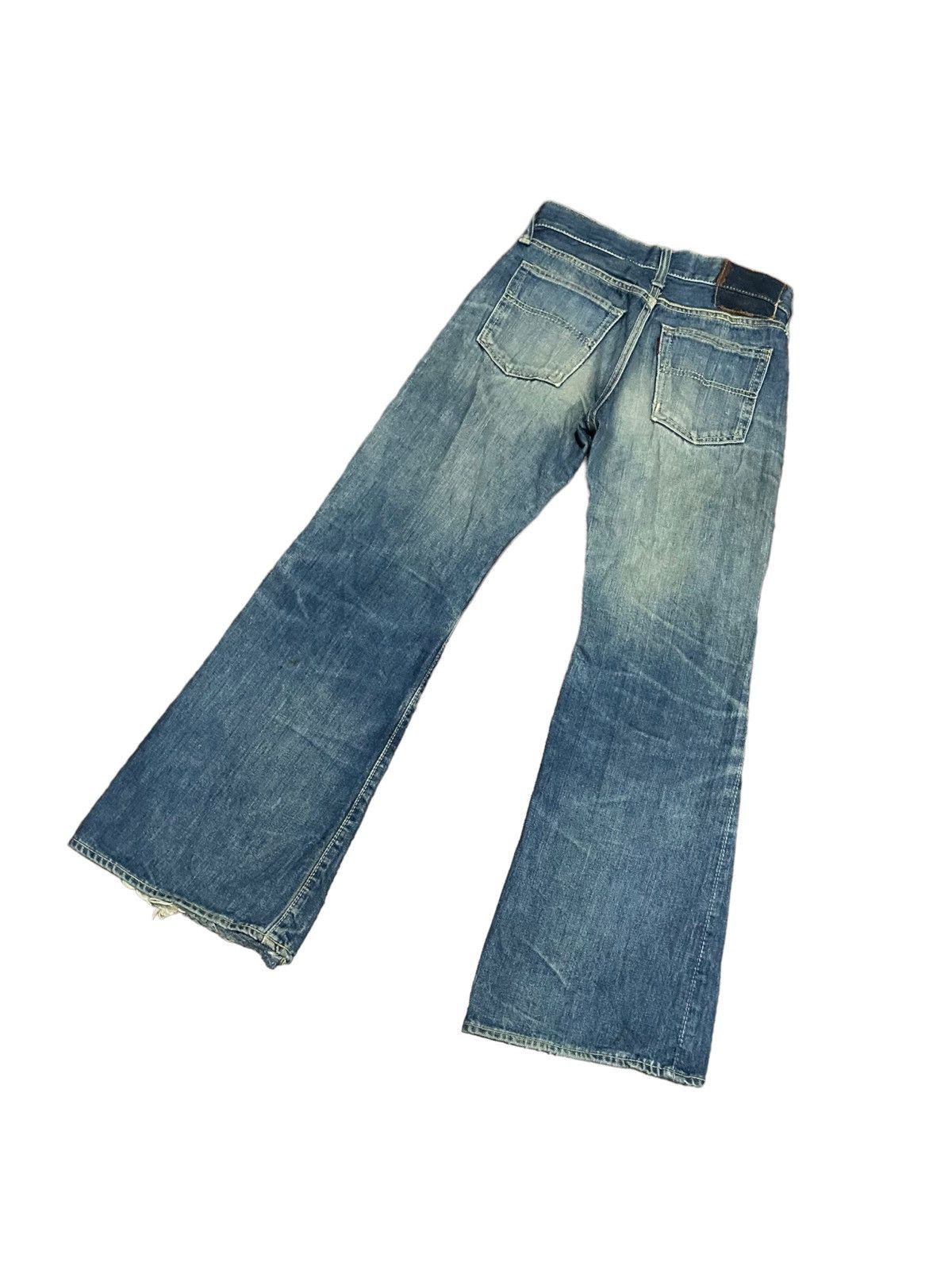 Vintage 60s Bell bottom Flared Bootcut Bigstone V Stitch VTG Jeans Size US 27 - 16 Thumbnail