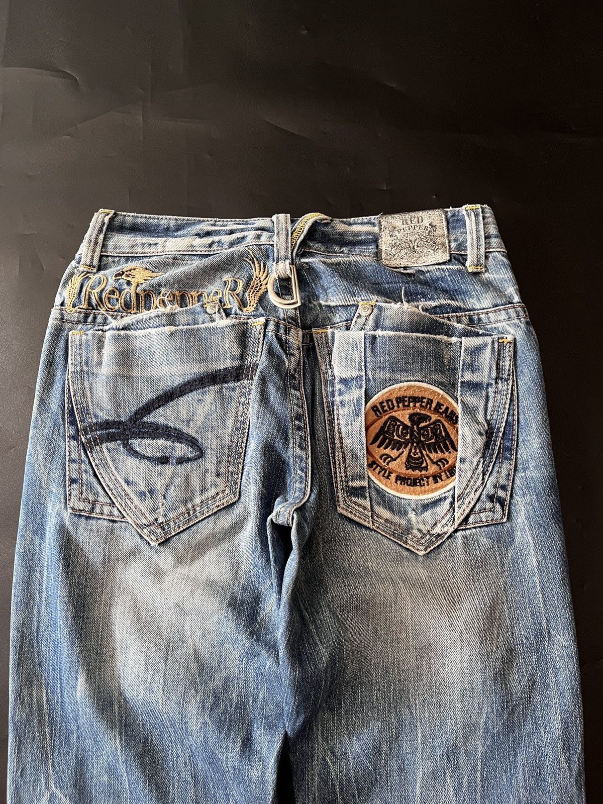 Christian Audigier Super Japanese Red Pepper Distressed jeans Size US 30 / EU 46 - 6 Thumbnail