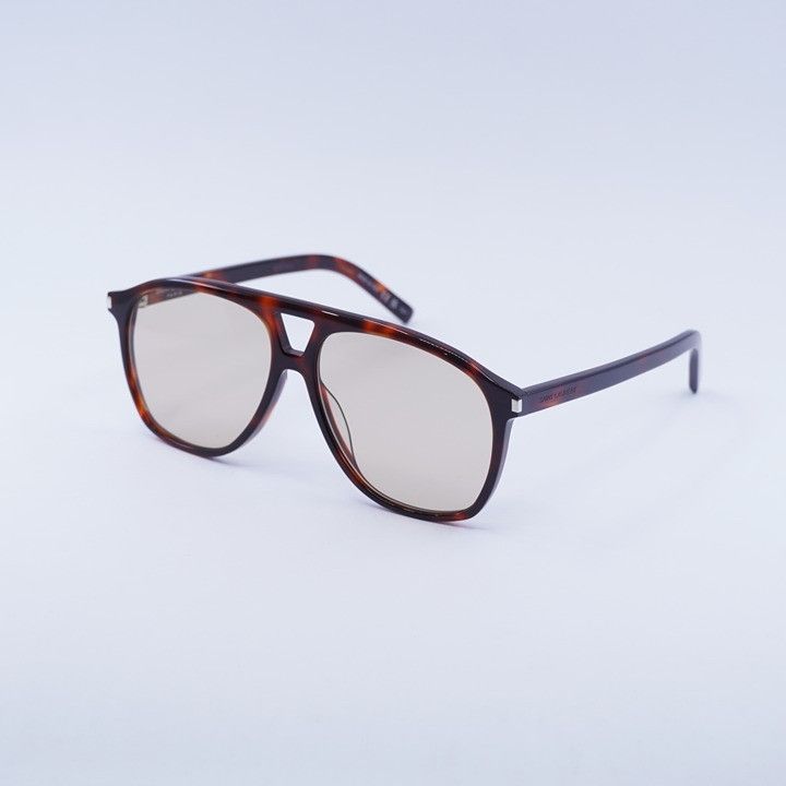Saint Laurent Paris Saint Laurent SL596 DUNE 003 Sunglasses Havana Aviator Frame Size ONE SIZE - 2 Thumbnail