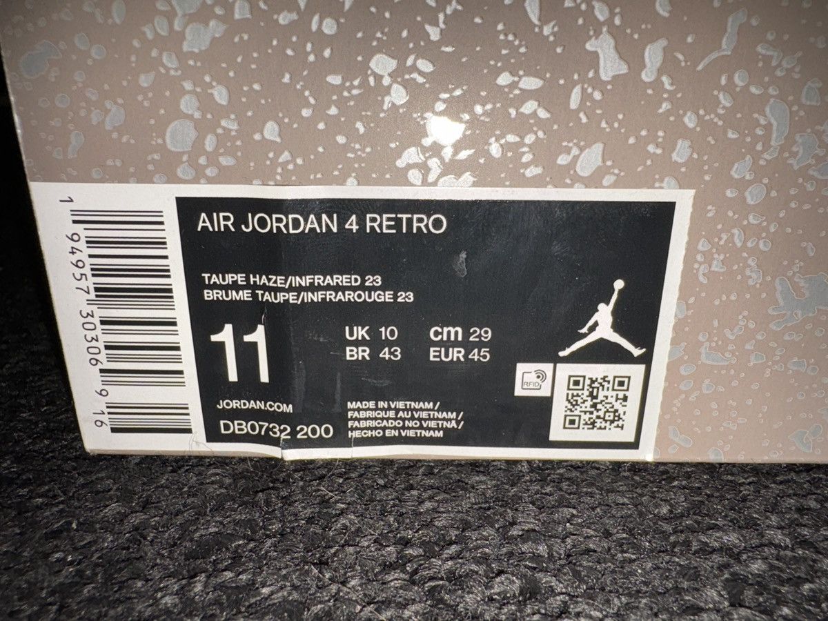 Jordan Brand Air Jordan 4 Retro Taupe Haze Size US 11 / EU 44 - 7 Thumbnail