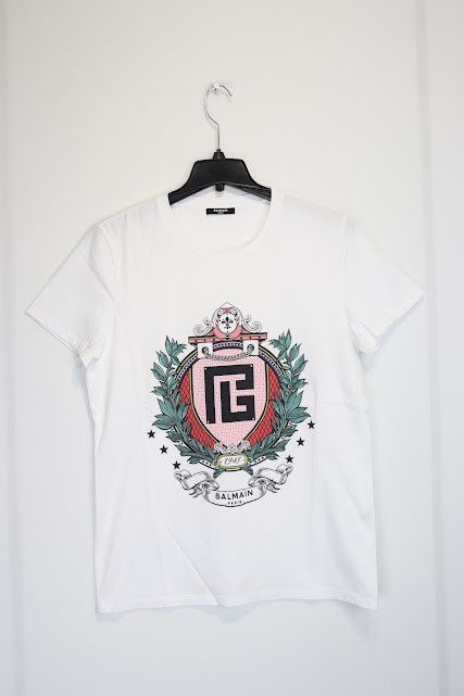 Balmain o1rshd1 Crest Logo T-Shirt / 374 Saint-Honore in White Size US M / EU 48-50 / 2 - 2 Thumbnail