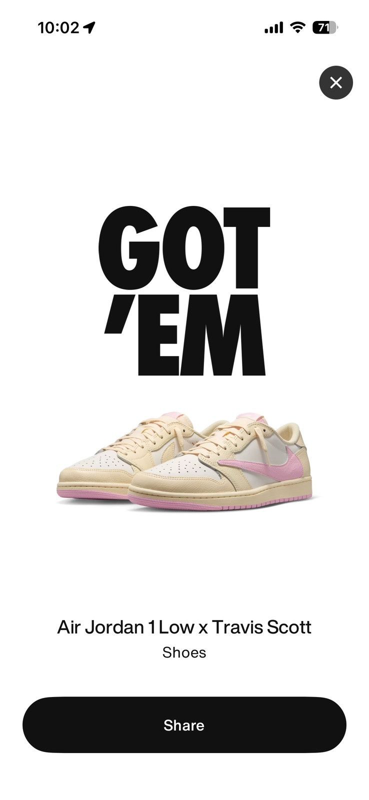 Jordan Brand × Travis Scott Travis Scott Retro Jordan 1 low Size US 12.5 / EU 45-46 - 1 Thumbnail