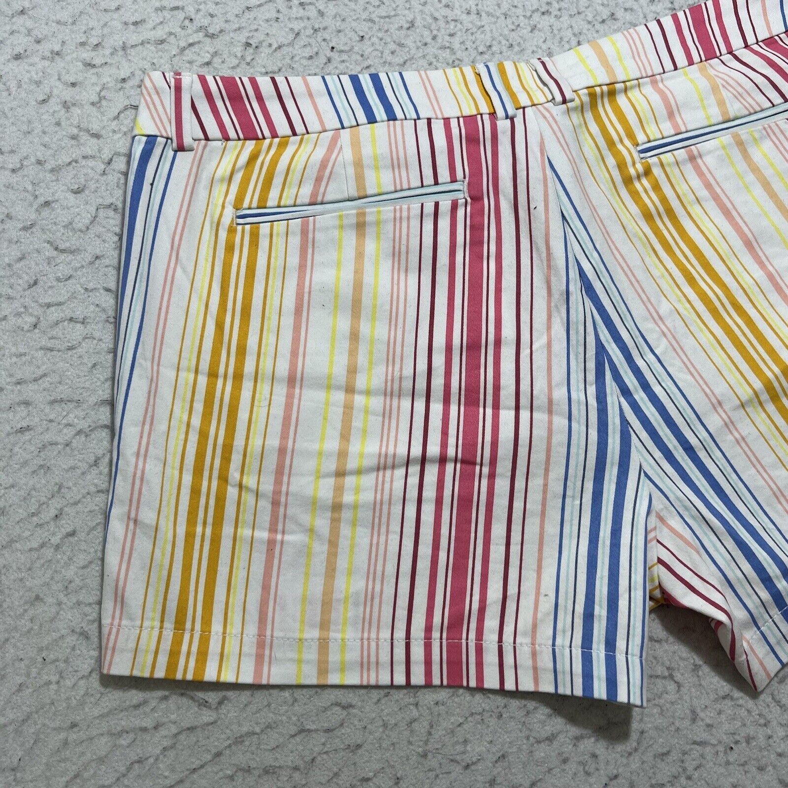 JCPenney a.n.a. Twill Shorts 3" Inseam Colorful Striped Flat Front Size 38" / US 16 / IT 52 - 7 Thumbnail