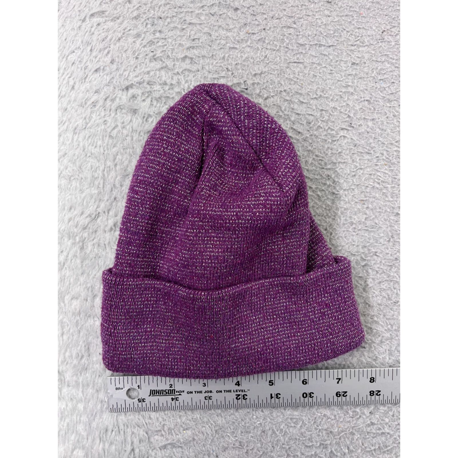 Vintage Beanie Womens One Size Heather Purple Knit Lined Acrylic Polyester Ski Size ONE SIZE - 2 Thumbnail