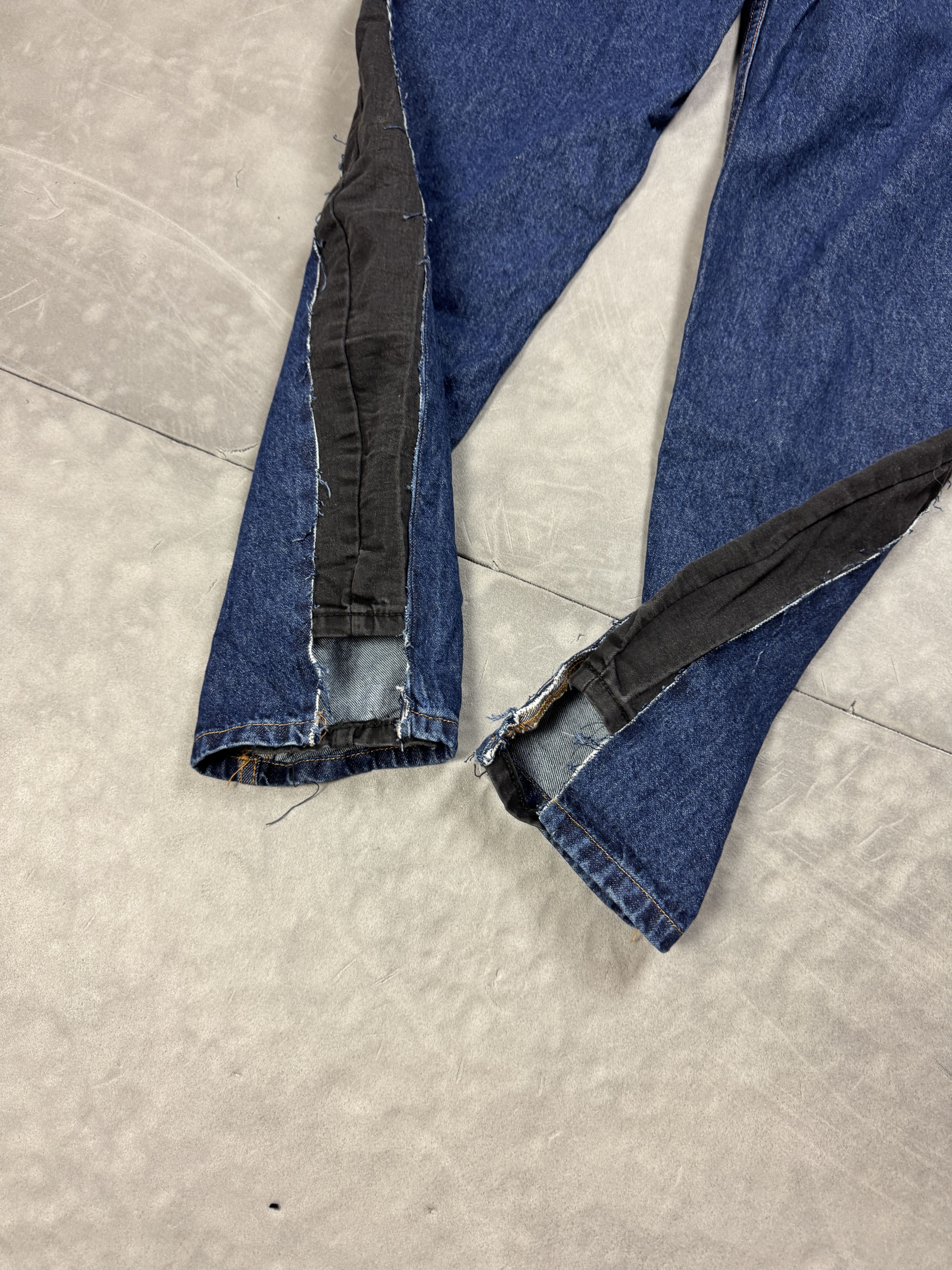 Vintage Custom 2-in-1 Distressed Washed Denim Jeans (S) y2k 90s Size 27" / US 4 / IT 40 - 10 Thumbnail