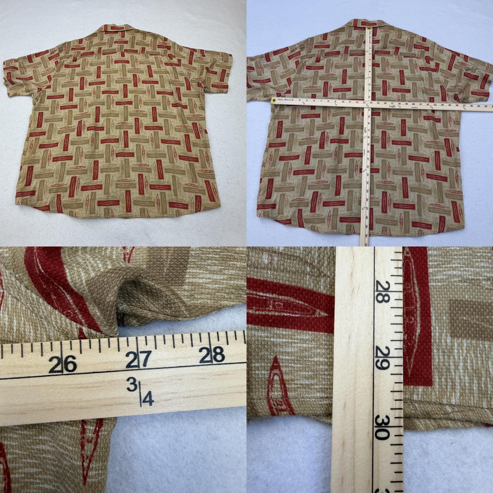 Vintage Vintage Woolrich Shirt Mens XL Beige Kayak Graphic Print Short Sleeve Button Up Size US XL / EU 56 / 4 - 8 Thumbnail