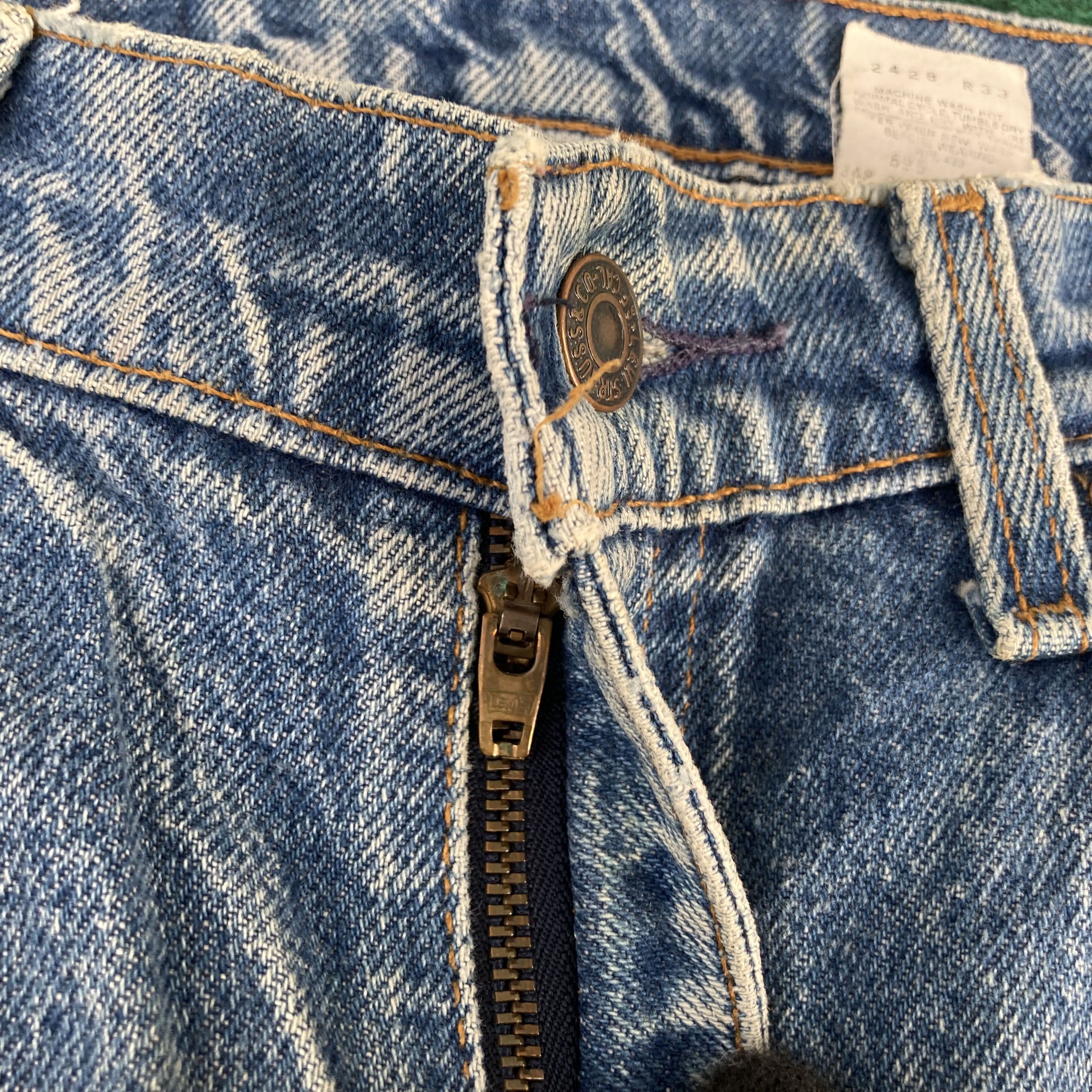 Levi's × Vintage Vtg Levis 505 Distressed Ripped 90s Punk Grunge Jeans Size US 32 / EU 48 - 4 Thumbnail