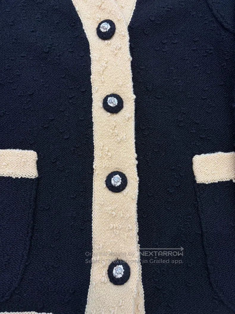 Chanel Chanel Black and yellow colour-blocked wool knitted cardig Size XS / US 0-2 / IT 36-38 - 3 Thumbnail