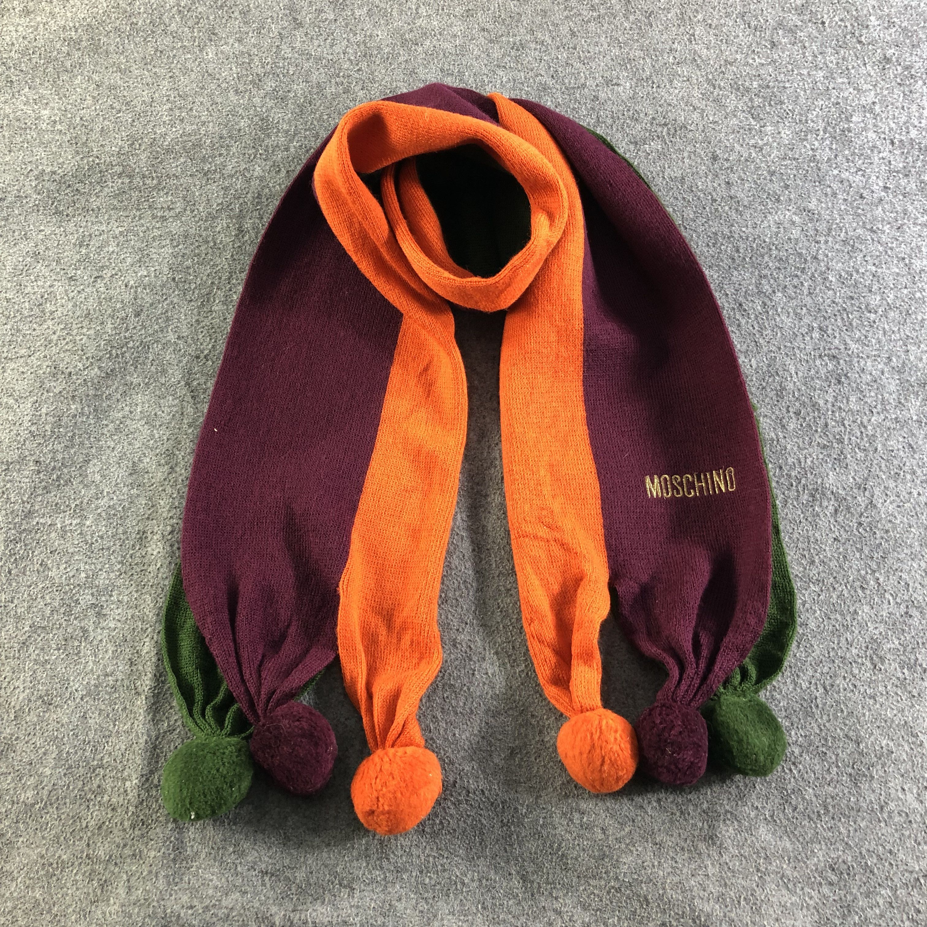 Moschino Moschino Multicolor Wool Bobbles Scarf Muffler V2011 Size ONE SIZE - 1 Thumbnail