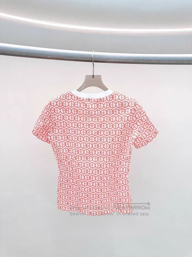 Hermes Red patterned knit short-sleeve
