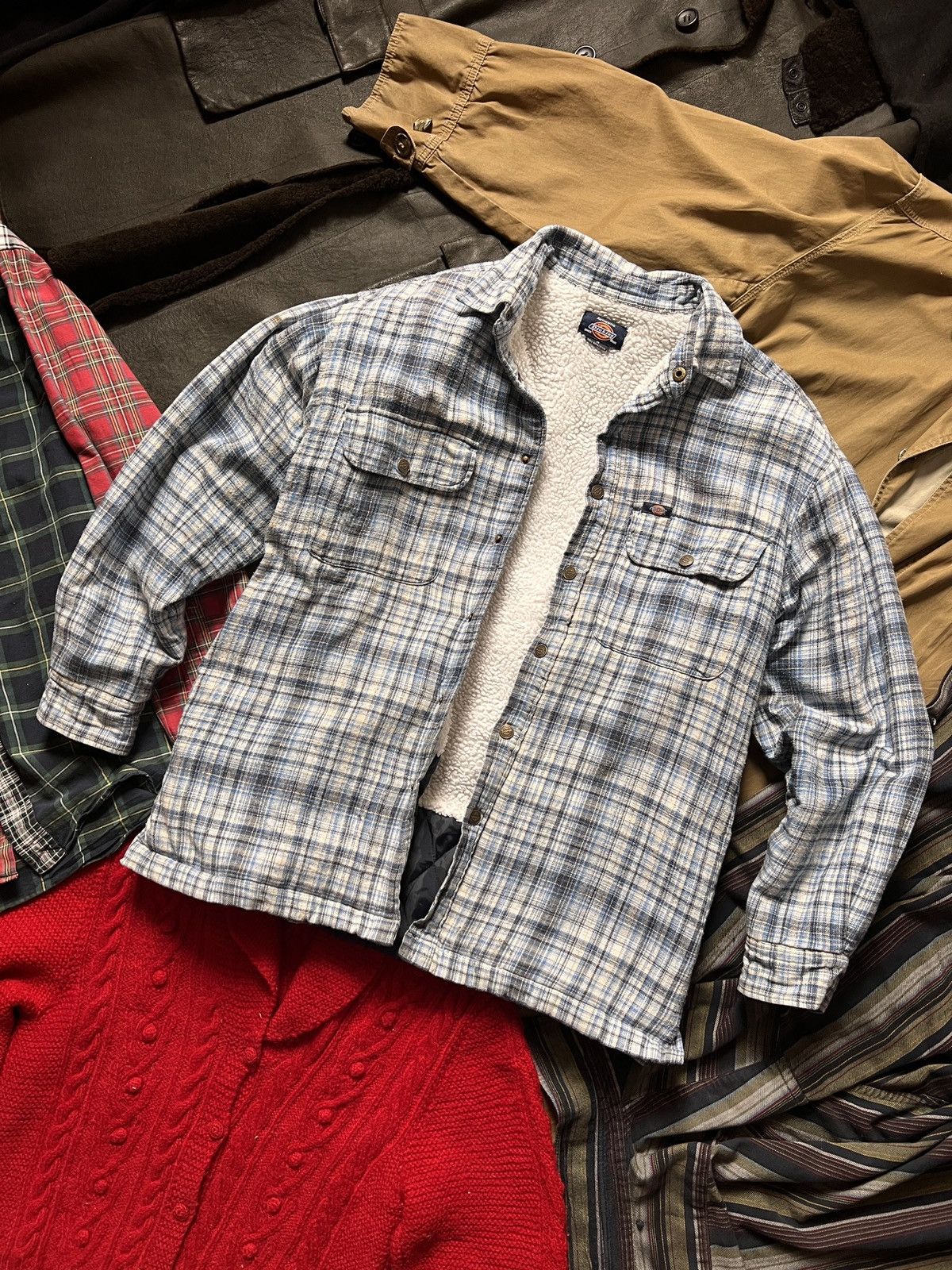 Dickies Vintage Dickies Overshirt Winter Jacket 90s Skating Striped Size US M / EU 48-50 / 2 - 1 Thumbnail