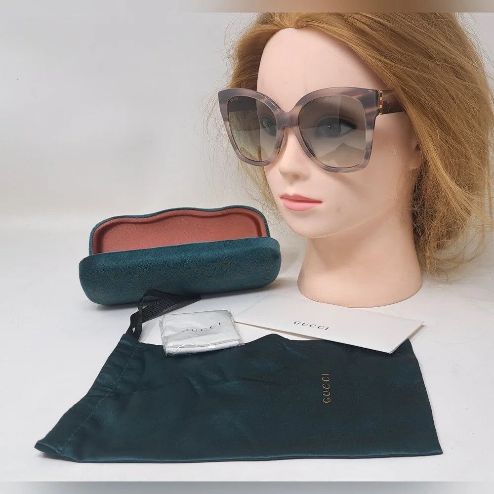 Gucci NWT Gucci Women's Sunglasses Marble Gray Square Full Rim GG Size ONE SIZE - 1 Thumbnail