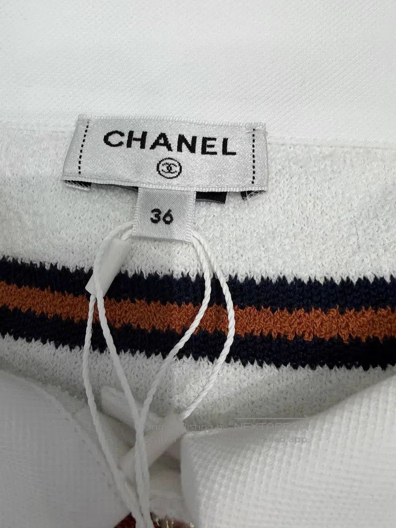 Chanel Chanel Striped polo collar with cotton Size XS / US 0-2 / IT 36-38 - 4 Thumbnail