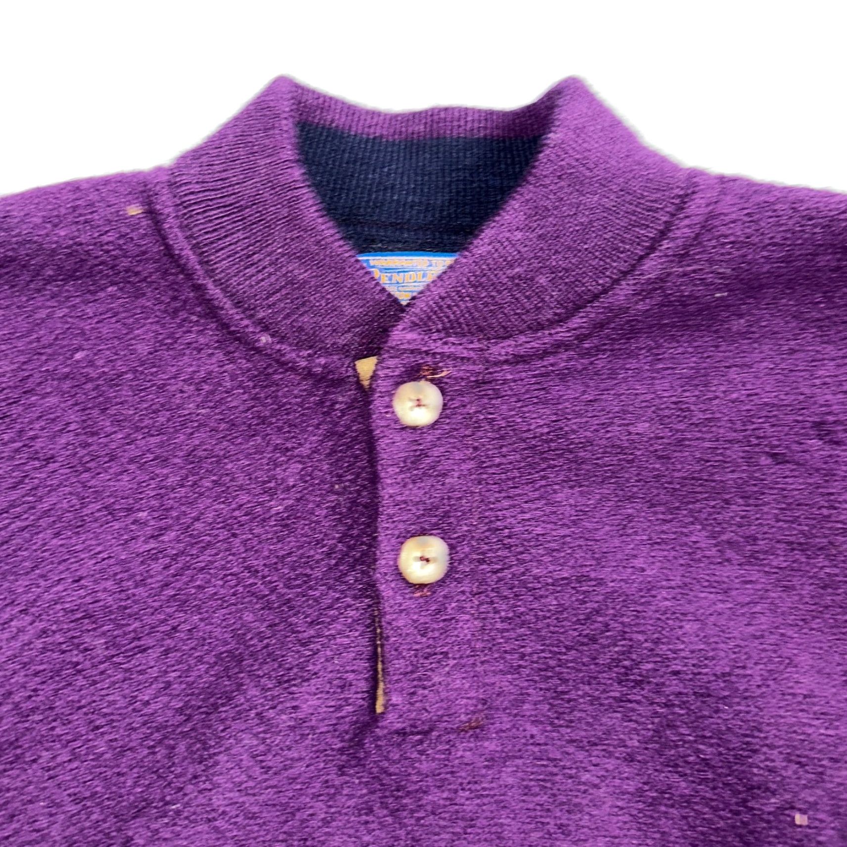 Pendleton VINTAGE Pendleton Sweater Mens XL Wool Purple 80s Henry Neck Elbow Patch Pullover Casual Size US XL / EU 56 / 4 - 2 Thumbnail