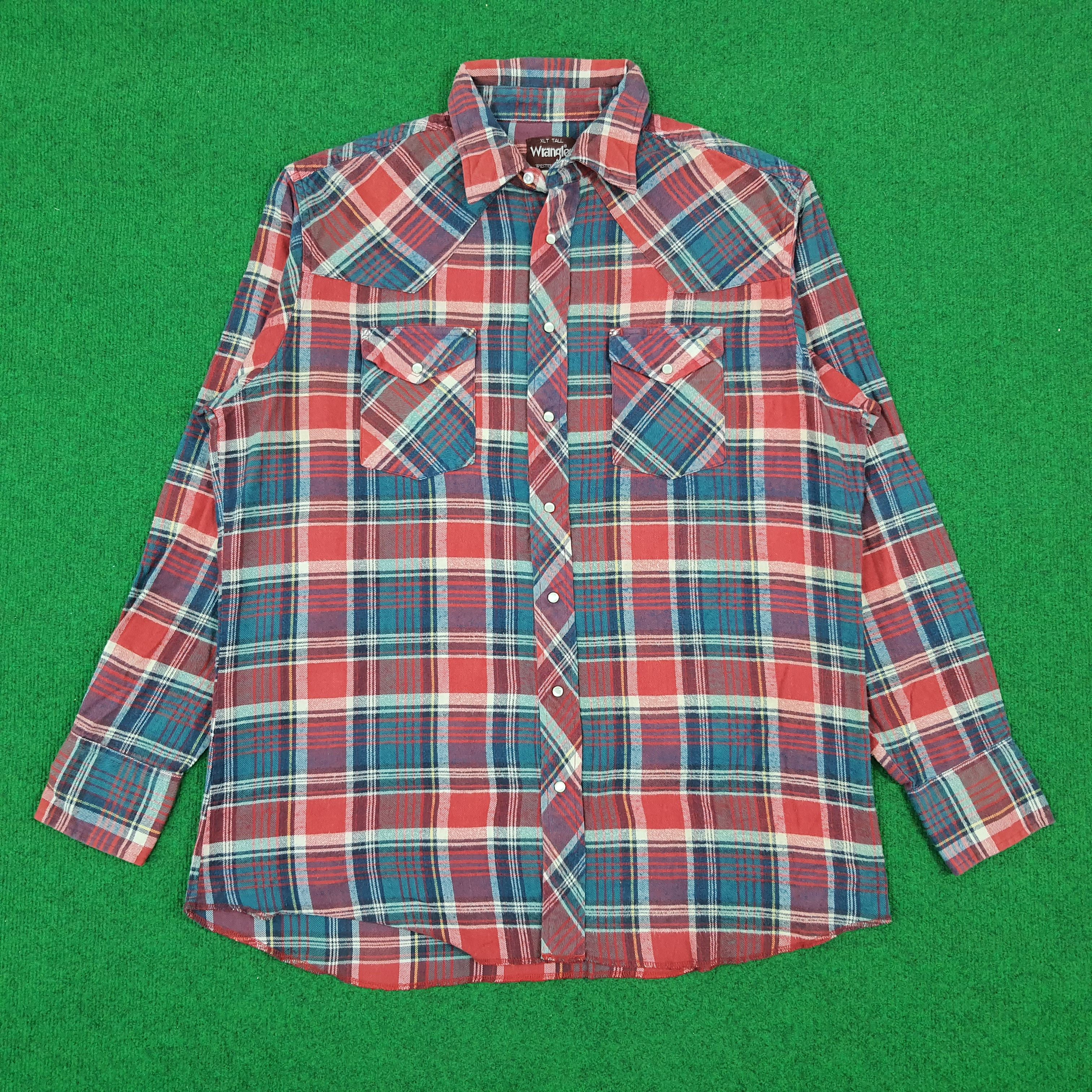 Vintage × Wrangler Vintage Wrangler Button Up Long Sleeve Shirt Size US XL / EU 56 / 4 - 1 Thumbnail