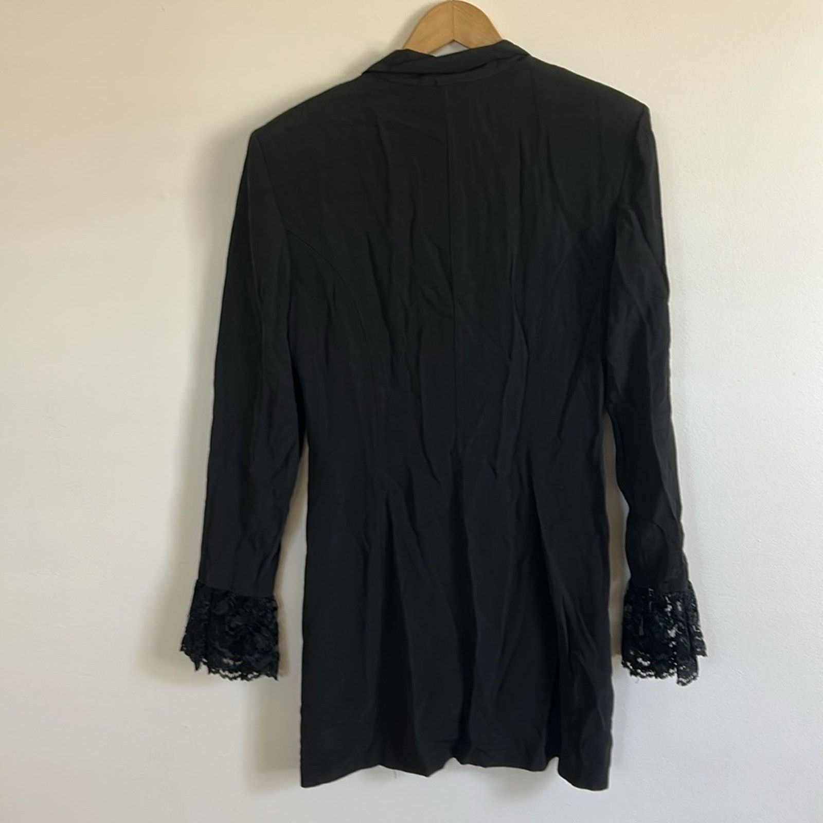 Vintage Vintage Francine Browner Black Blazer with Lace Size L / US 10 / IT 46 - 2 Thumbnail