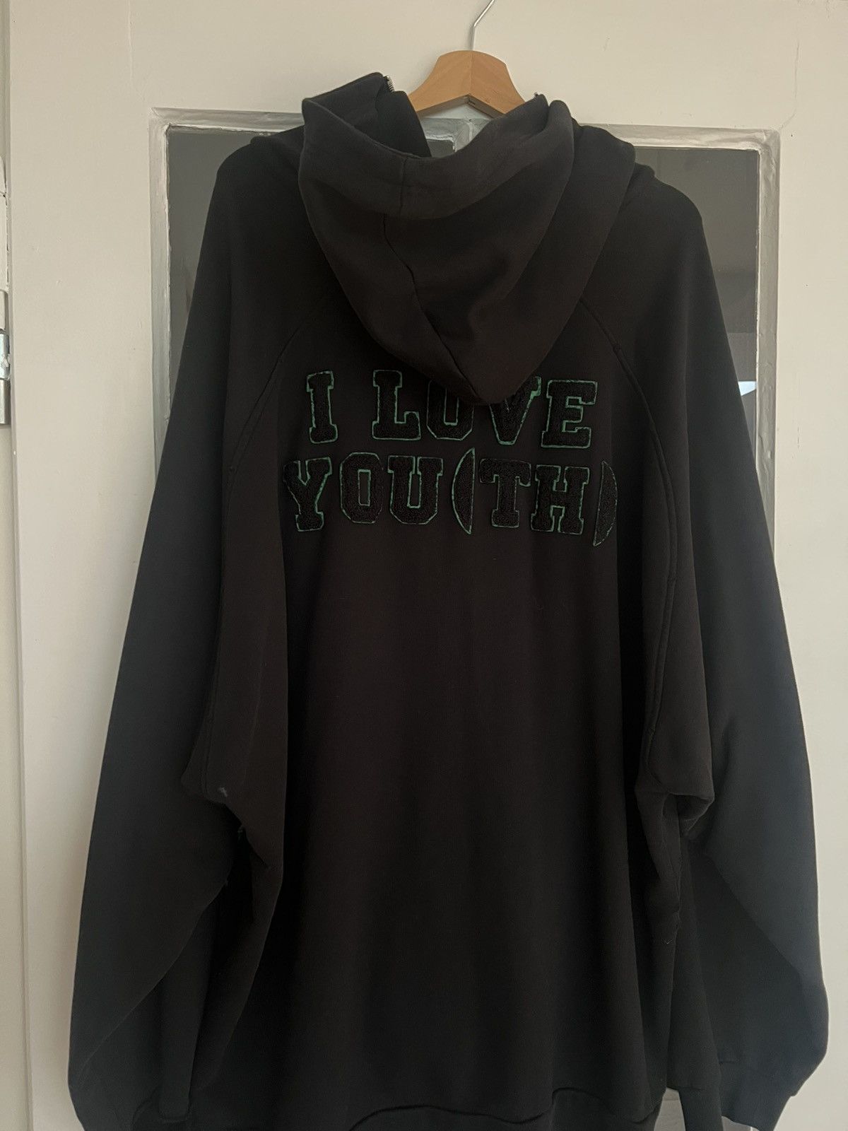 Raf Simons Raf Simons AW20/21 "I Love You(th)" Distressed Zip Up Hoodie Size US L / EU 52-54 / 3 - 4 Thumbnail