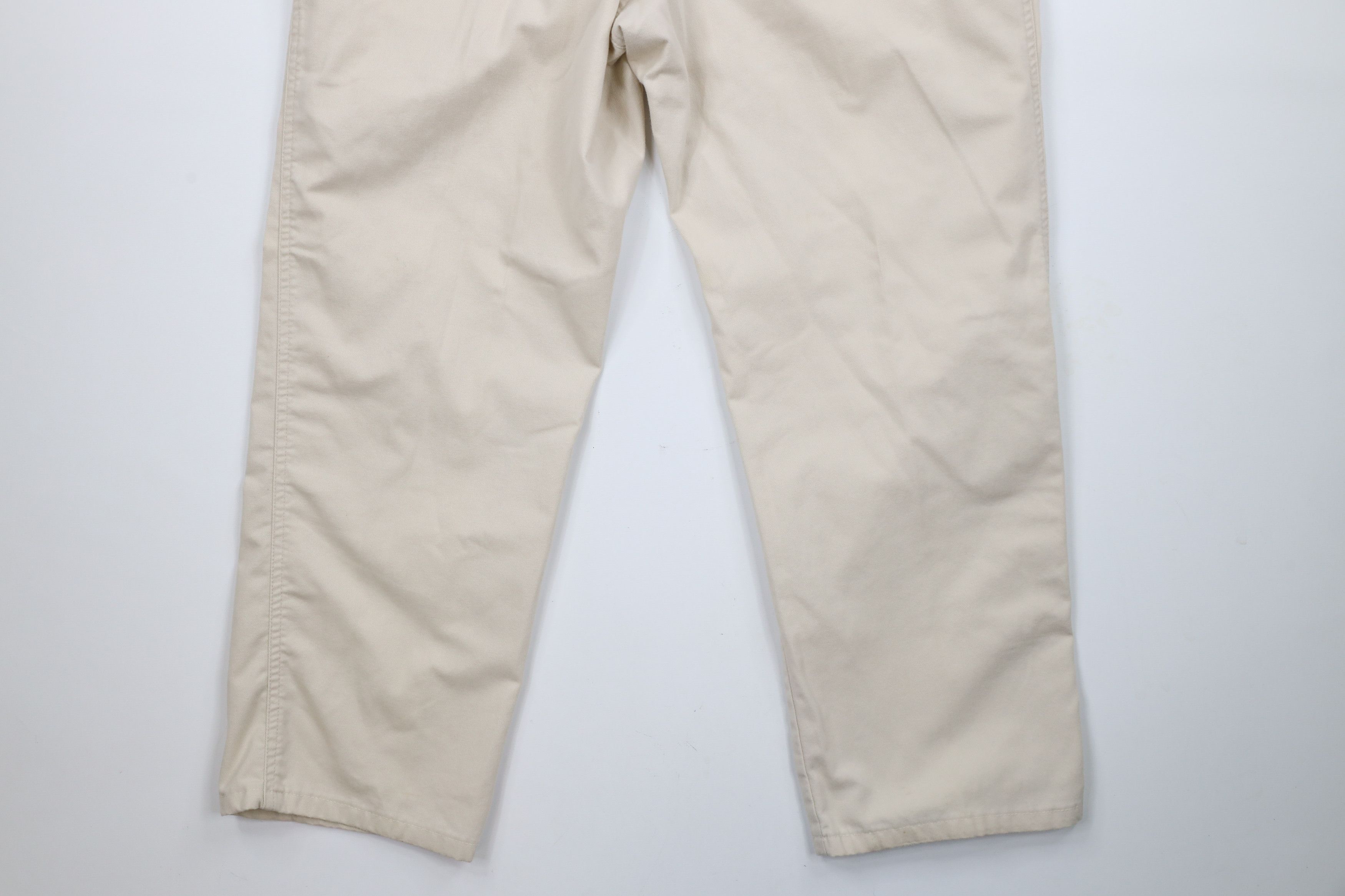 Lands' End × Vintage Vintage 90s Lands End Wide Leg Cotton Twill Pants Beige USA Size US 38 / EU 54 - 13 Thumbnail