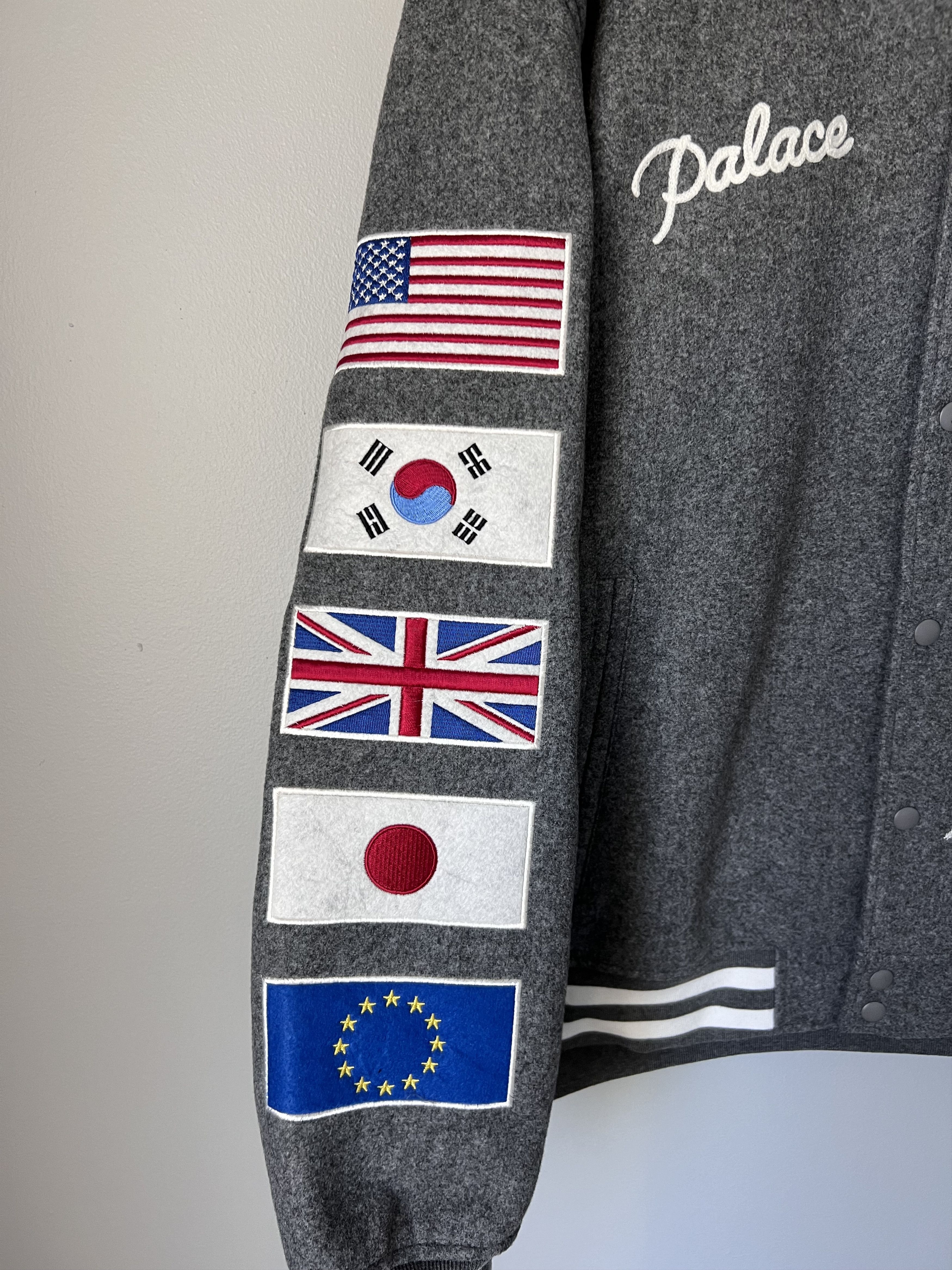 Gap × Palace Gap Palace Varsity Jacket in Grey Size US XL / EU 56 / 4 - 5 Thumbnail