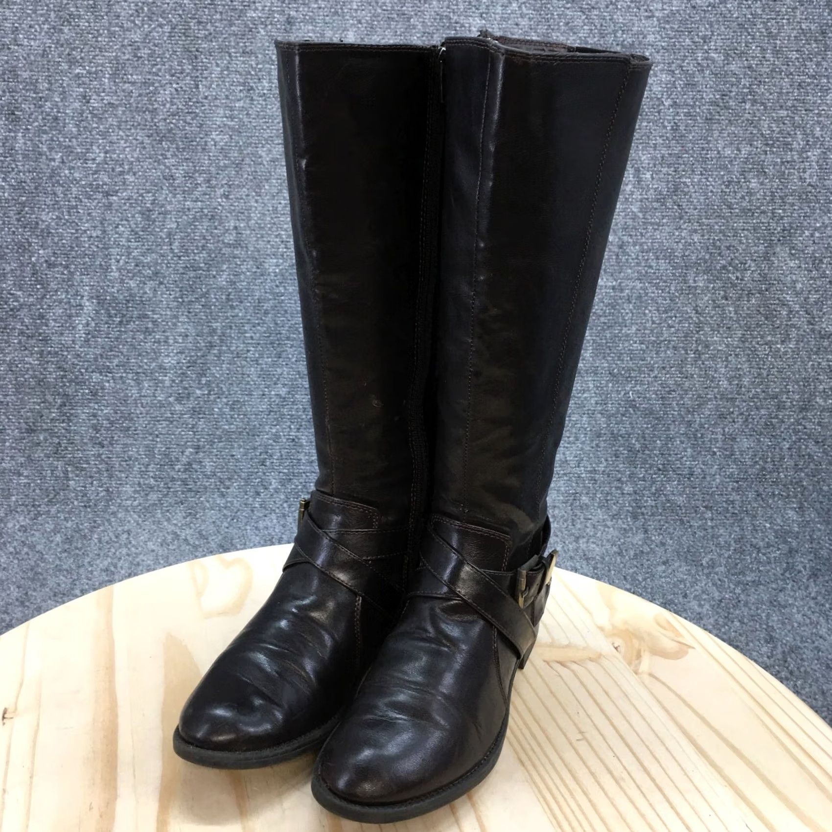 Vintage LifeStride Boots Womens 7 Wide WC Racey Knee High Tall Riding Brown Zipper Size US 7 / IT 37 - 3 Thumbnail