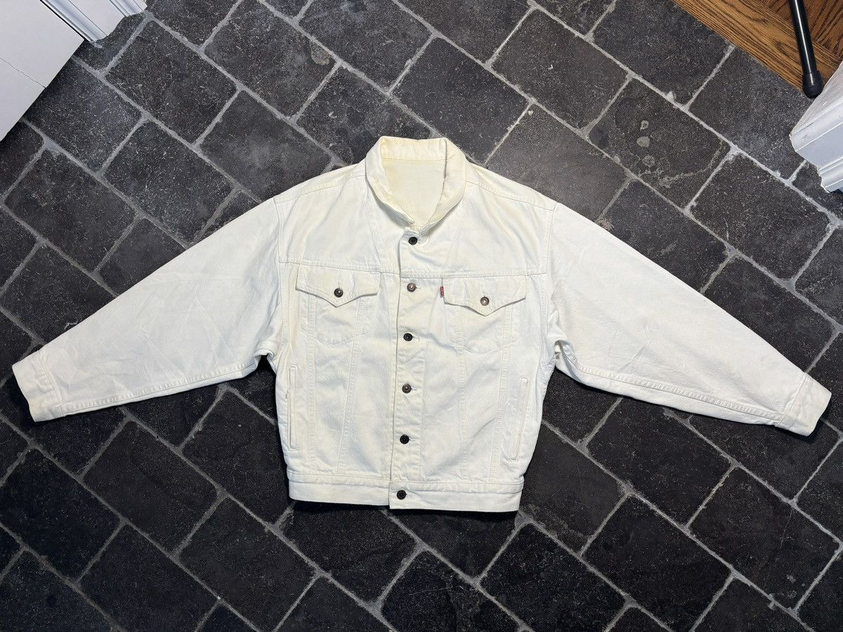 Levi's 1990s Vintage Levi's Denim Jacket White Jean Jacket Size US S / EU 44-46 / 1 - 16 Thumbnail