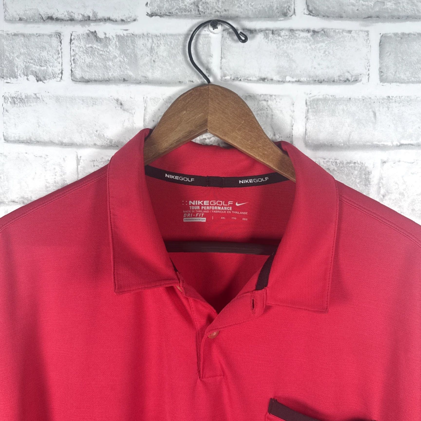 Nike Nike Tour Performance Dri-Fir Red Polo Shirt Mens 2XL Golf Nike Golf Shirt Red Polo Men's 2XL Size US XXL / EU 58 / 5 - 2 Thumbnail