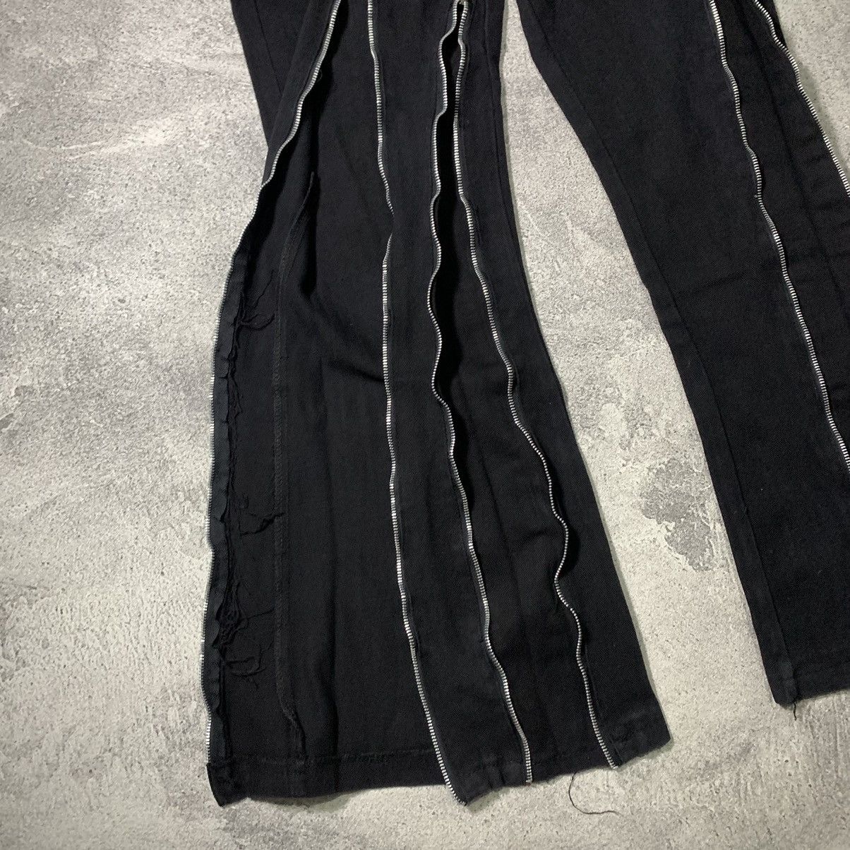 Japanese Brand MULTIZIPPER FLARE DENIM PANTS RICK OWENS STYLE Size US 30 / EU 46 - 3 Thumbnail