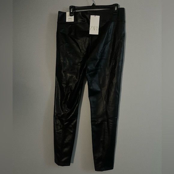 Zara Zara Faux Leather high rise Leggings Size XL NWT Size 38" / US 16 / IT 52 - 2 Thumbnail