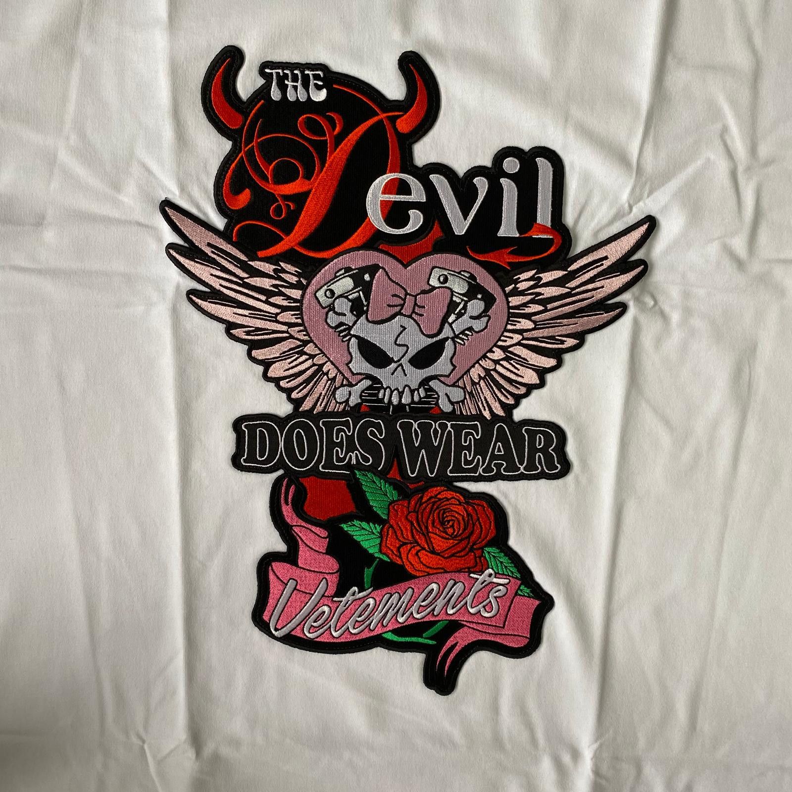 Vetements White Devil Wears Vetements Embroidered Oversized T-Shirt Size XS / US 0-2 / IT 36-38 - 6 Thumbnail