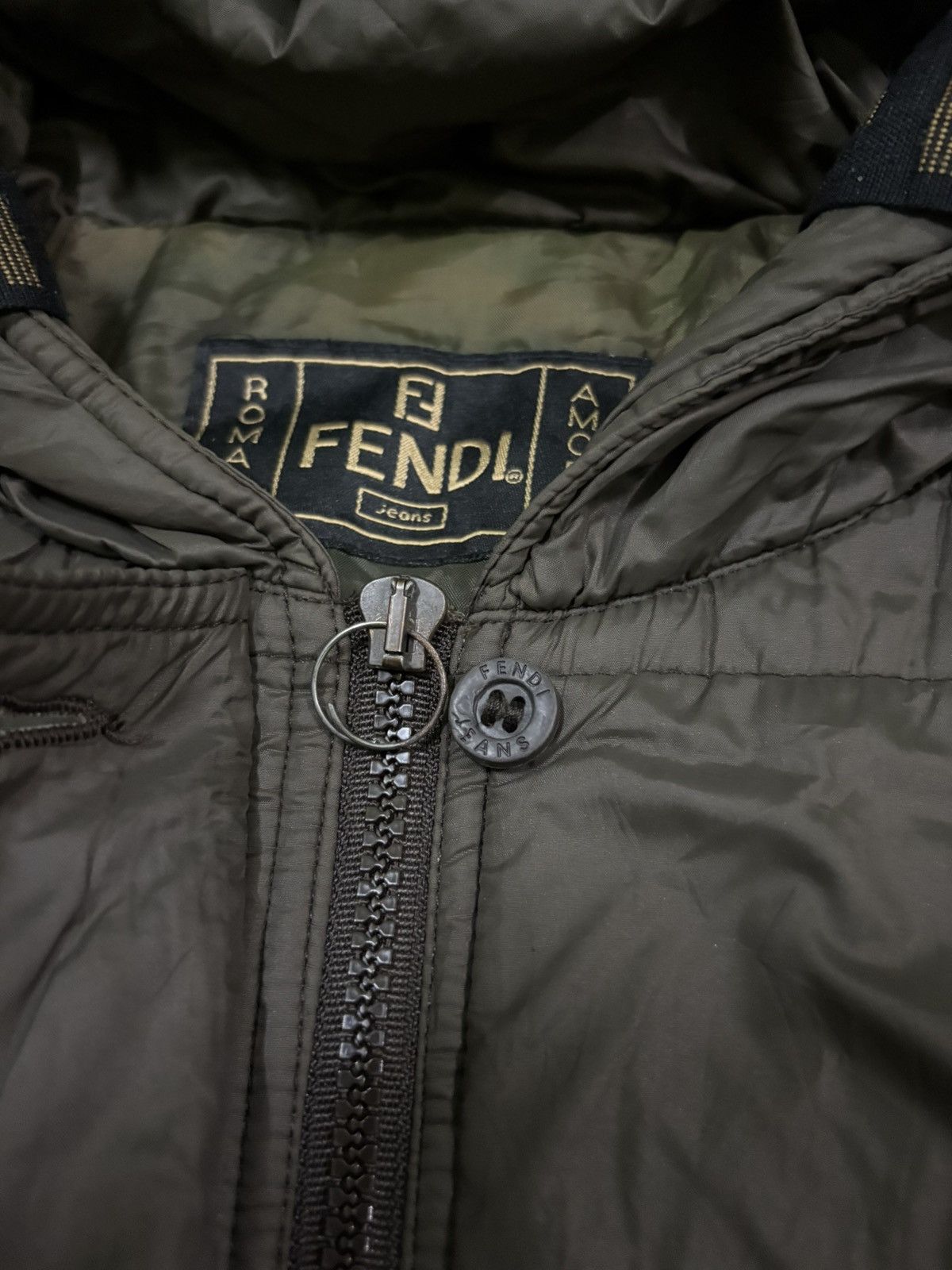 Fendi Fendi Roma Padded Jacket Hoodie Logo Stripe Size US S / EU 44-46 / 1 - 15 Thumbnail