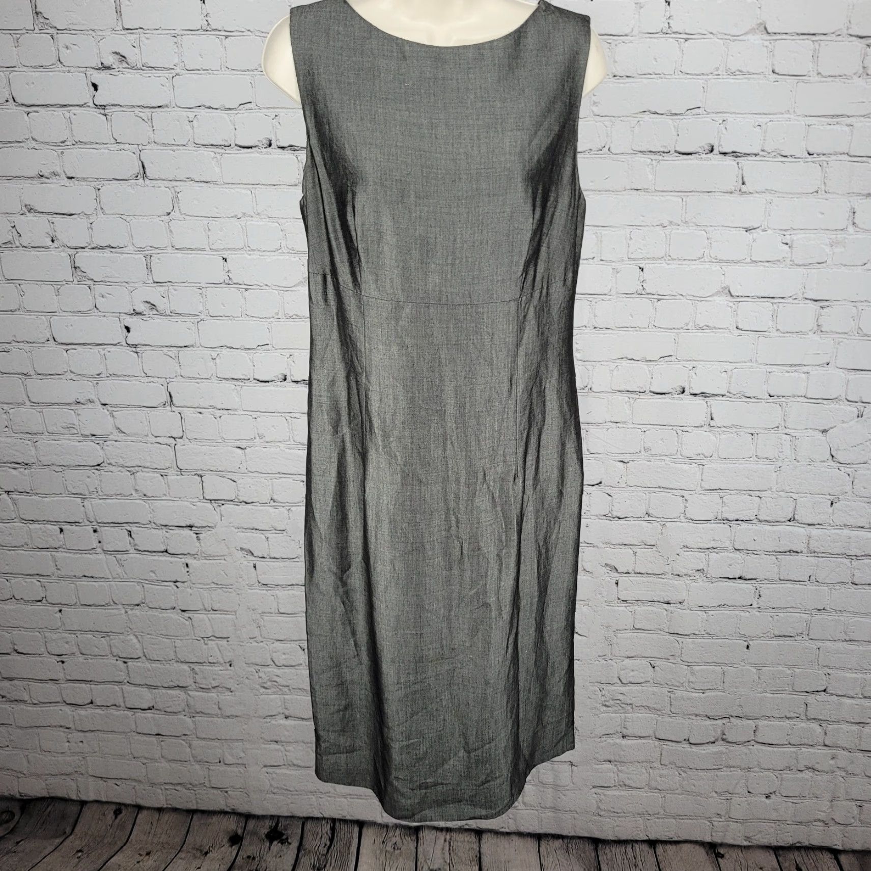 CO Isda & Co Grey Wool Blend Lightweight Unlined Sleeveless Shift Dress Size 10 Size L / US 10 / IT 46 - 2 Thumbnail
