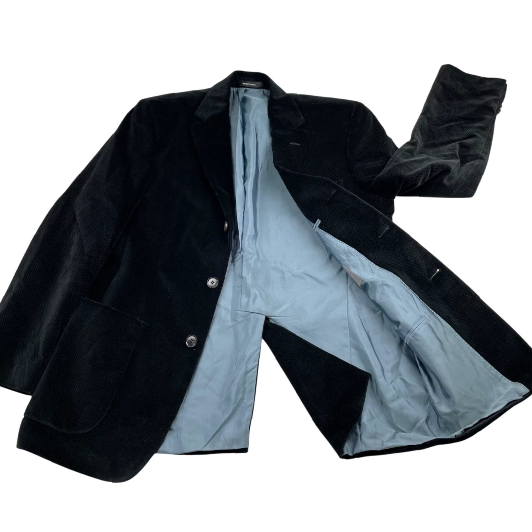 Hugo Boss HUGO BOSS Blazer Men Soldini Velvet Velour 3-Button Black 38S Jacket Coat Short Solid Cotton Modal 3-Button Notch Lapel Mens Vintage: No Size 38R - 3 Thumbnail