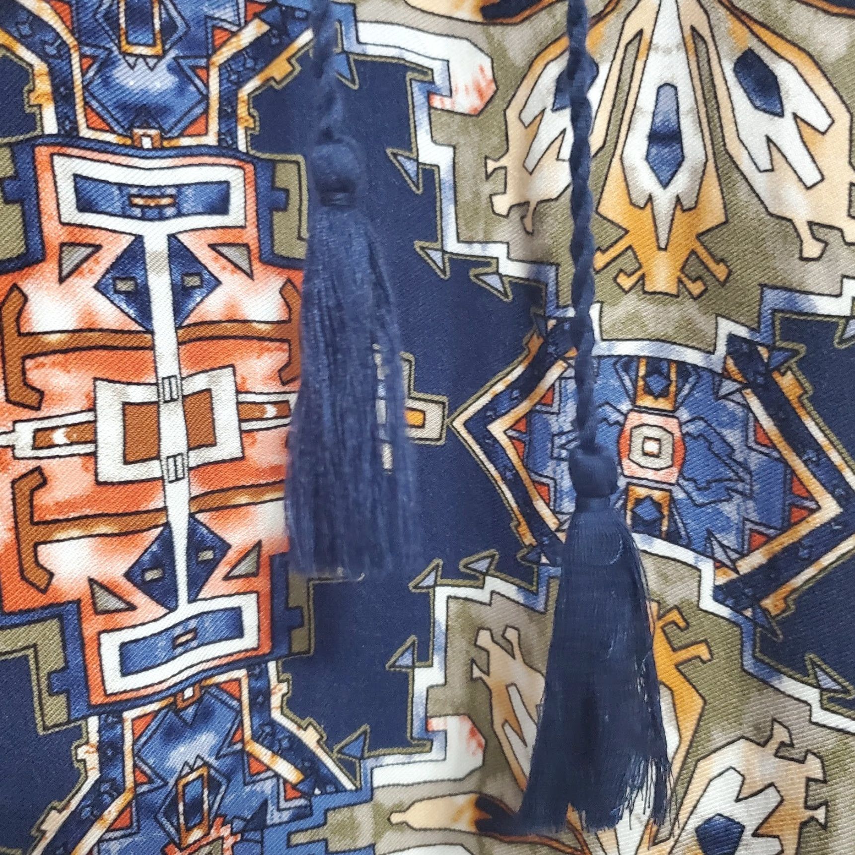 Ariat Ariat Dress Women L Blue Long Bell Sleeve Tassel Tie Rayon Western Boho Festival Size L / US 10 / IT 46 - 7 Thumbnail