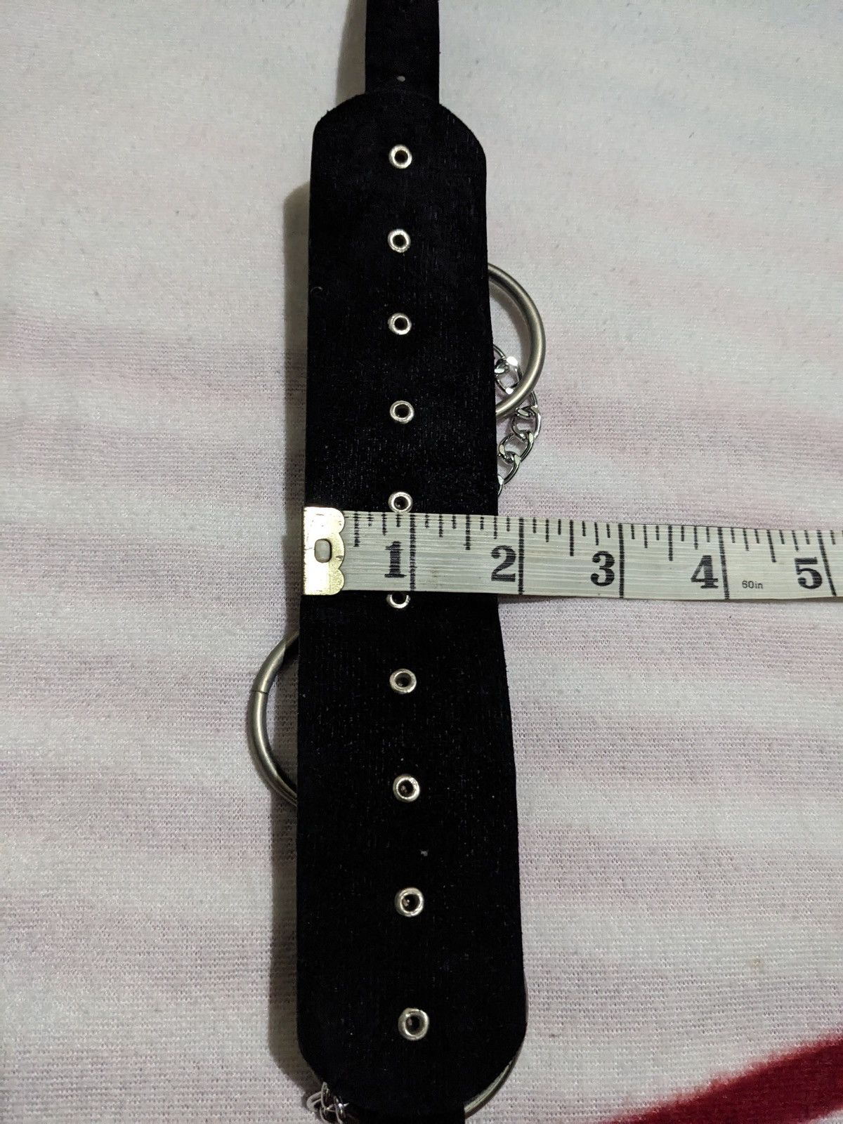 The Unbranded Brand Black Leather Punk Collar w/ O-Rings & Chains Size ONE SIZE - 6 Thumbnail