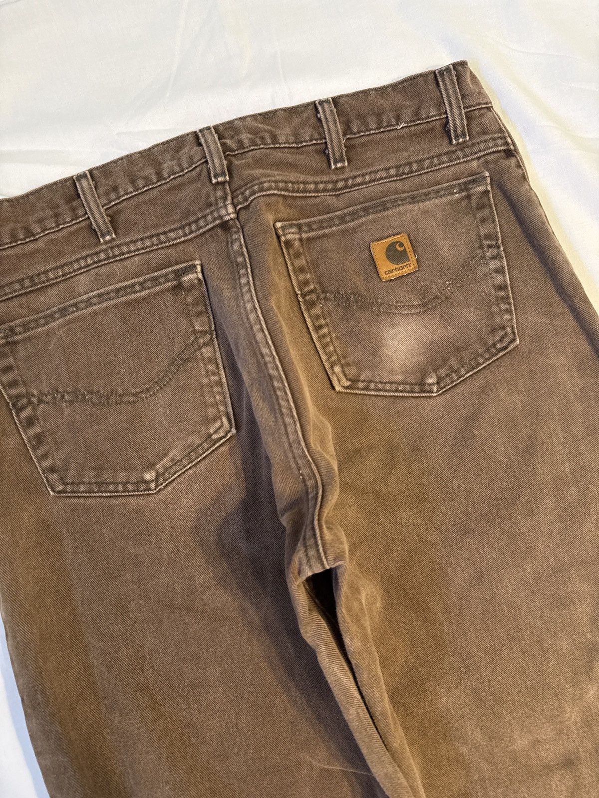 Carhartt Vintage 90s Carhartt Faded Brown Denim Jeans Size US 36 / EU 52 - 2 Thumbnail