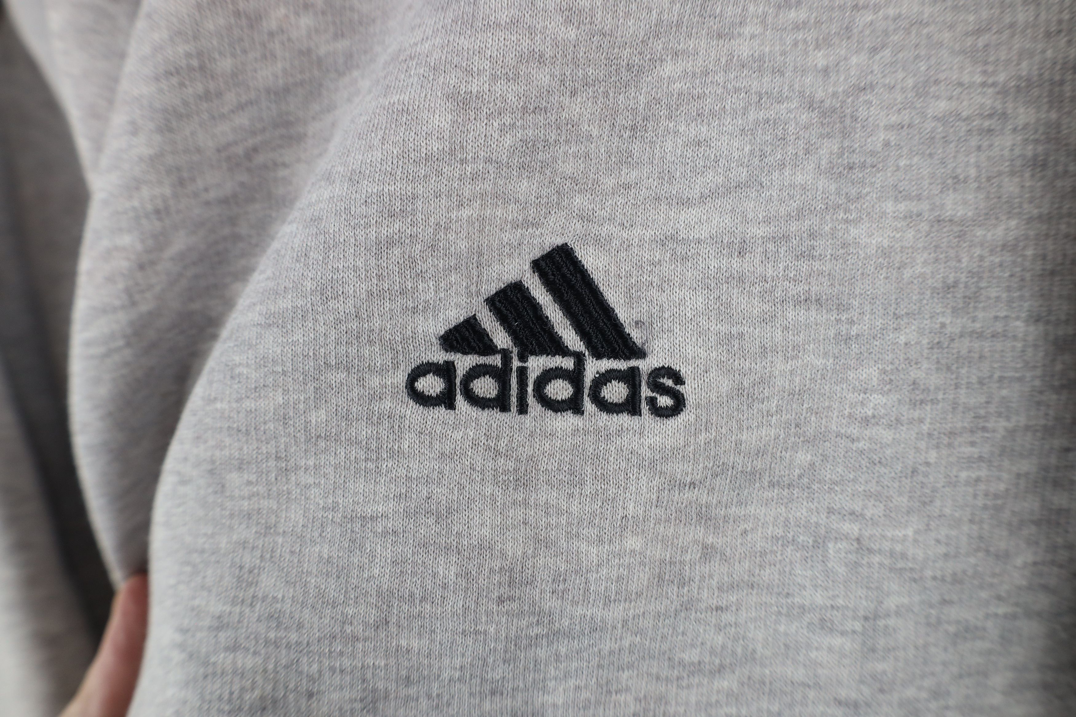 Adidas × Vintage Vintage Adidas Spell Out Striped Crewneck Sweatshirt Gray Size US L / EU 52-54 / 3 - 4 Thumbnail