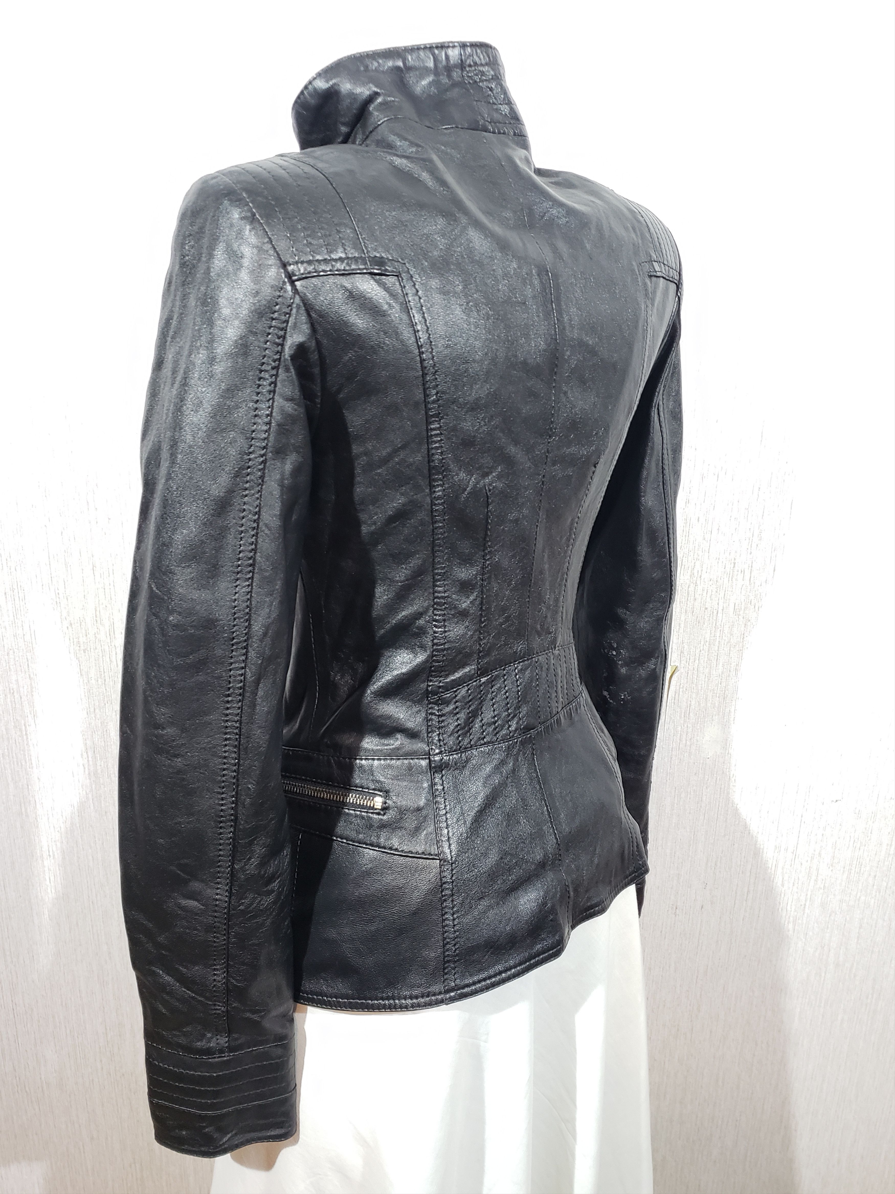 Other Black women's leather sports jacket. Size XS / US 0-2 / IT 36-38 - 6 Thumbnail
