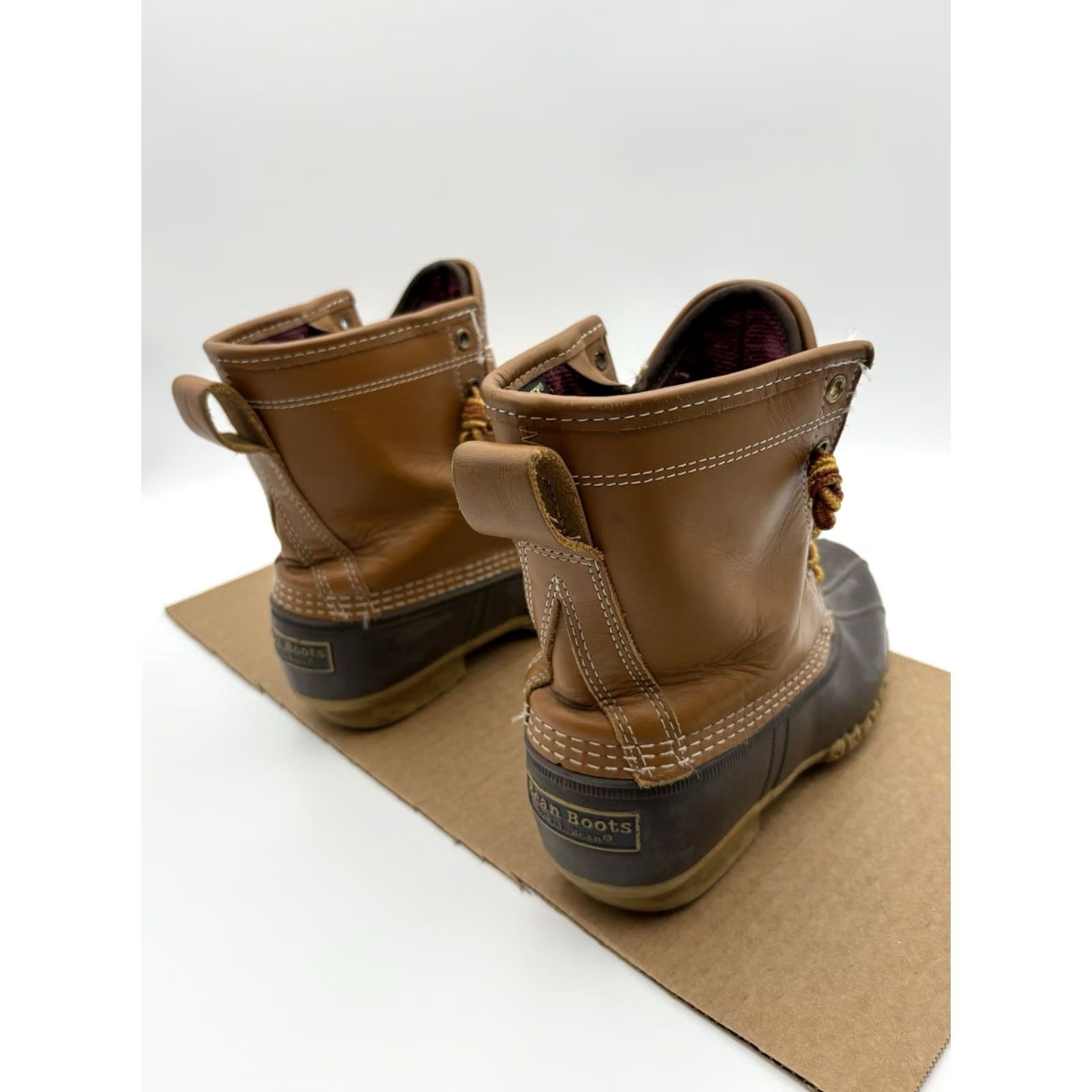 Vintage VINTAGE L.L.Bean Boots Duck Hunting Boots Gore-Tex Thinsulate Lined Made in USA Men 8 Tan/Brown Leather Waterproof Insulated Rubber Mid-Calf Boots Men Size US 8 / EU 41 - 3 Thumbnail