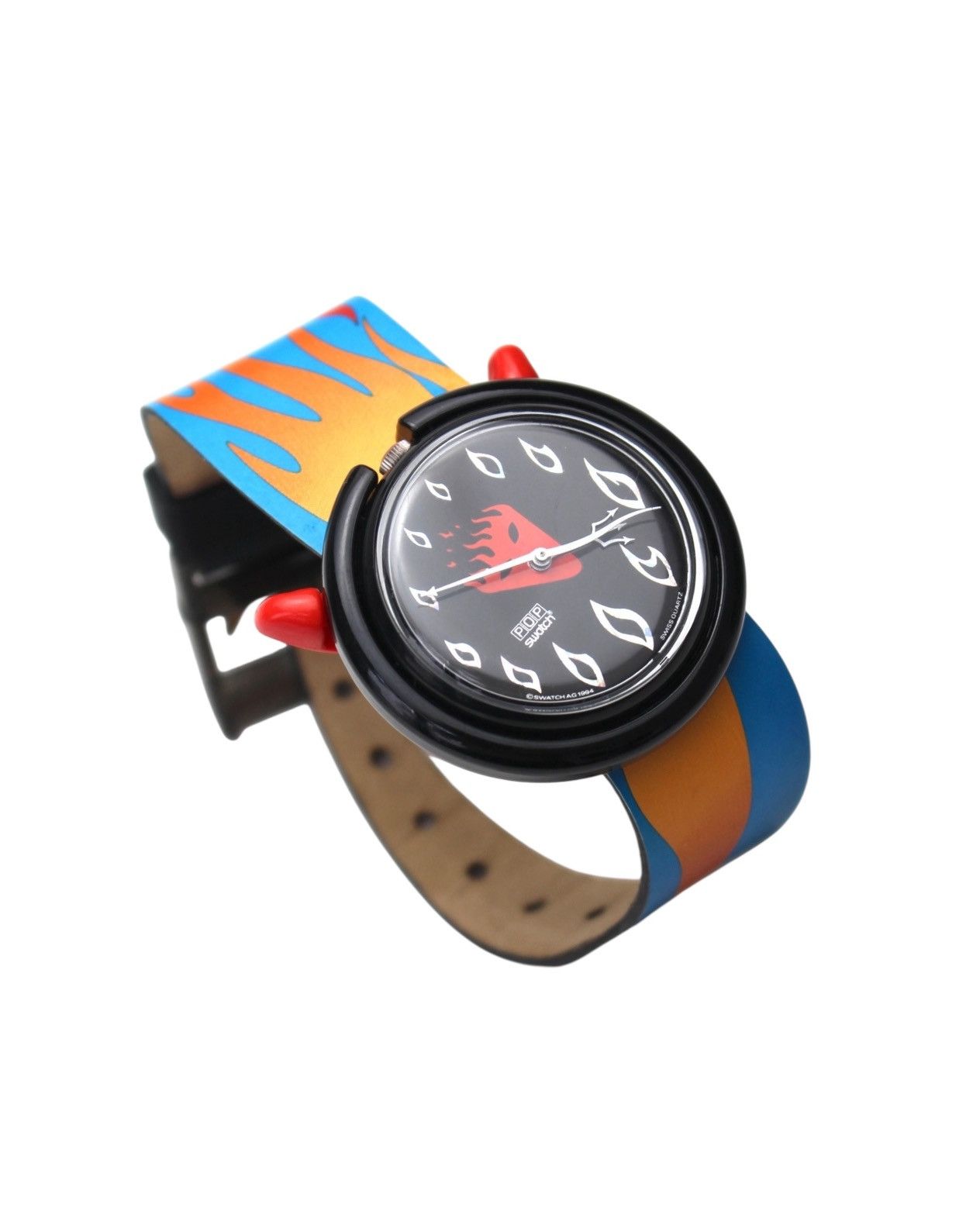 Swatch 1994 SWATCH POP “DEVIL HEAD” W DEVIL TAIL LEATHER STRAP Size ONE SIZE - 4 Thumbnail