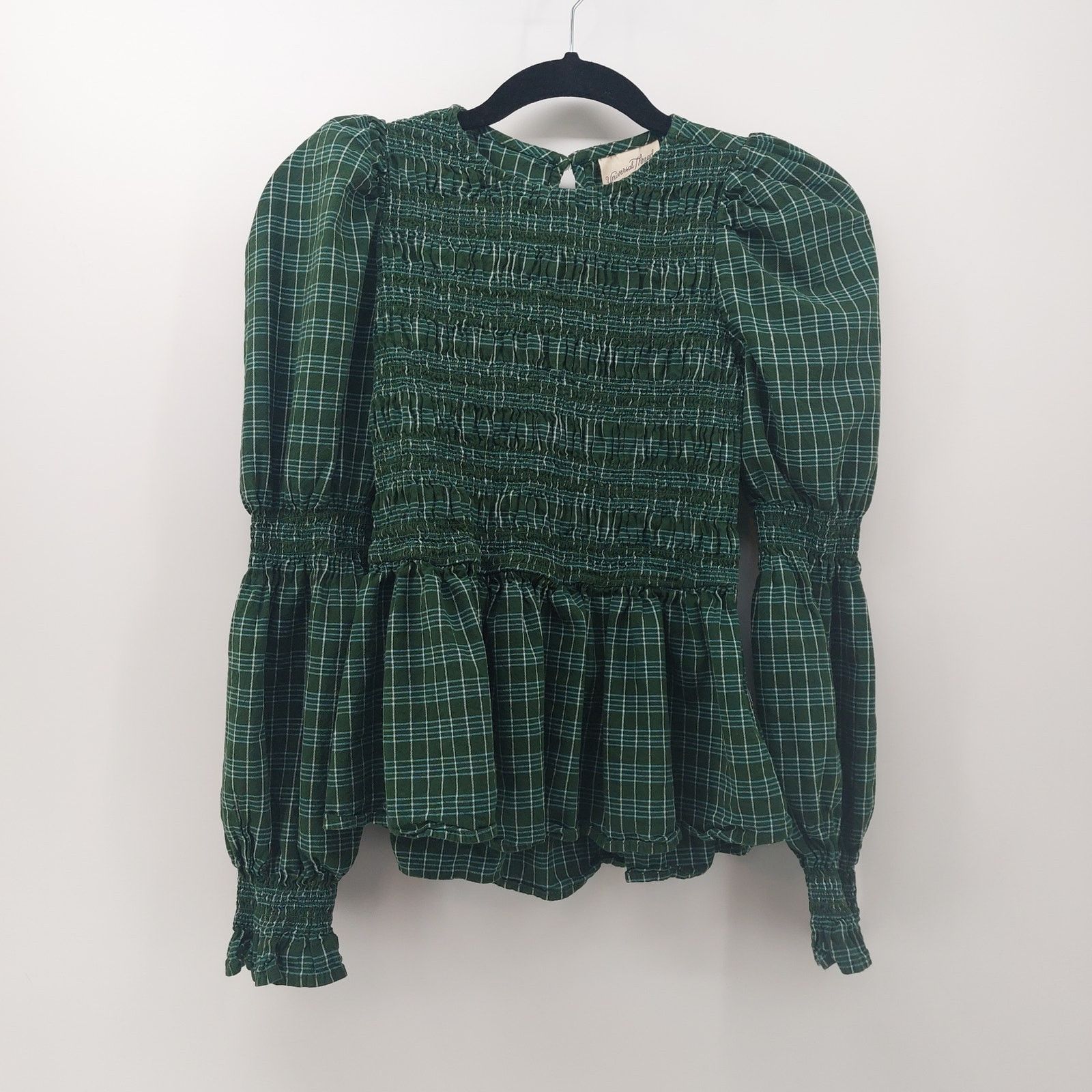 Other Universal Thread Green Plaid Women's Top Puffy Sleeves XS Size XS / US 0-2 / IT 36-38 - 13 Thumbnail