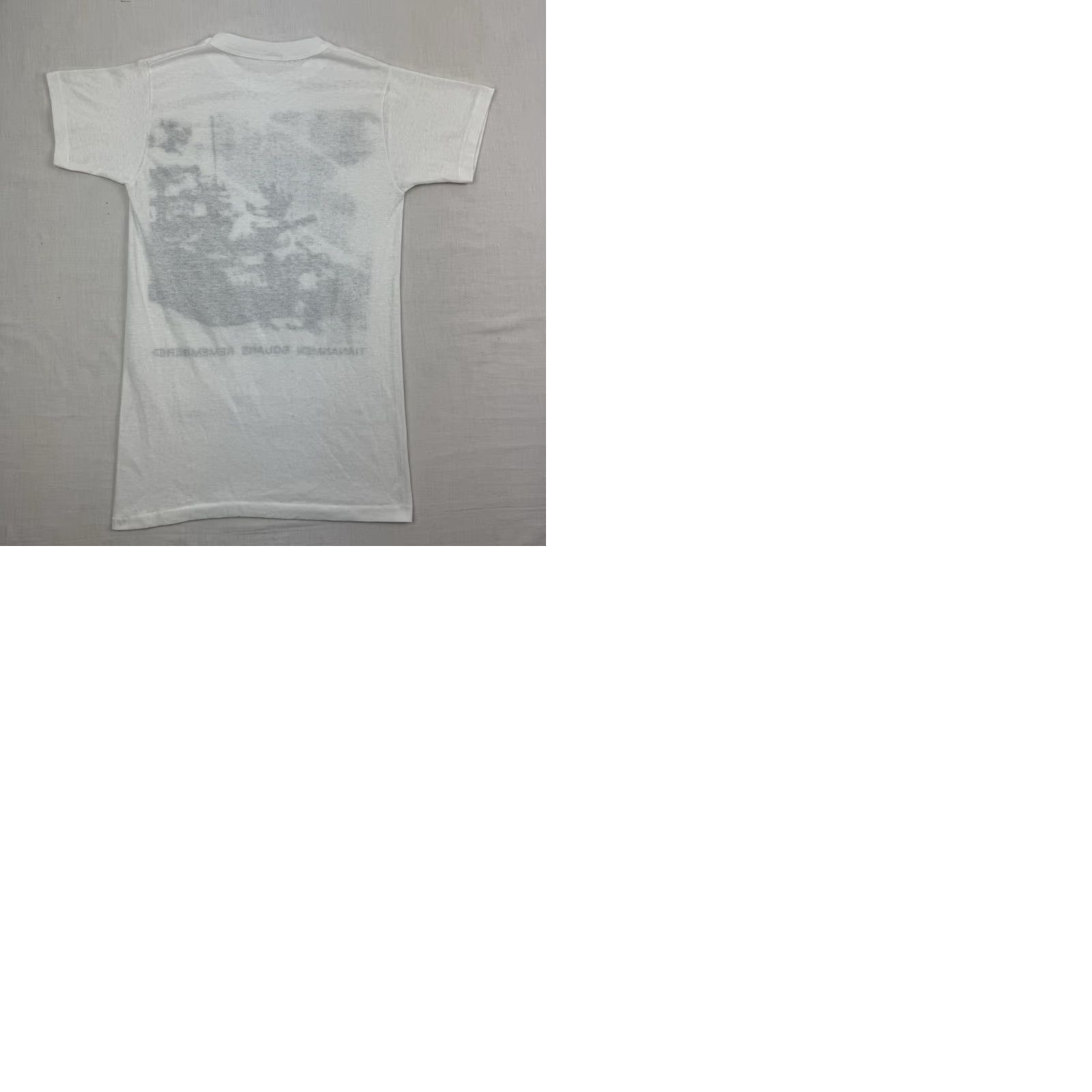 Vintage VINTAGE Tianamen Square Remembered T Shirt Adult Small White 80s Paper Thin Mens T-Shirt 80s White Short Sleeve Crew Neck Size US S / EU 44-46 / 1 - 9 Thumbnail