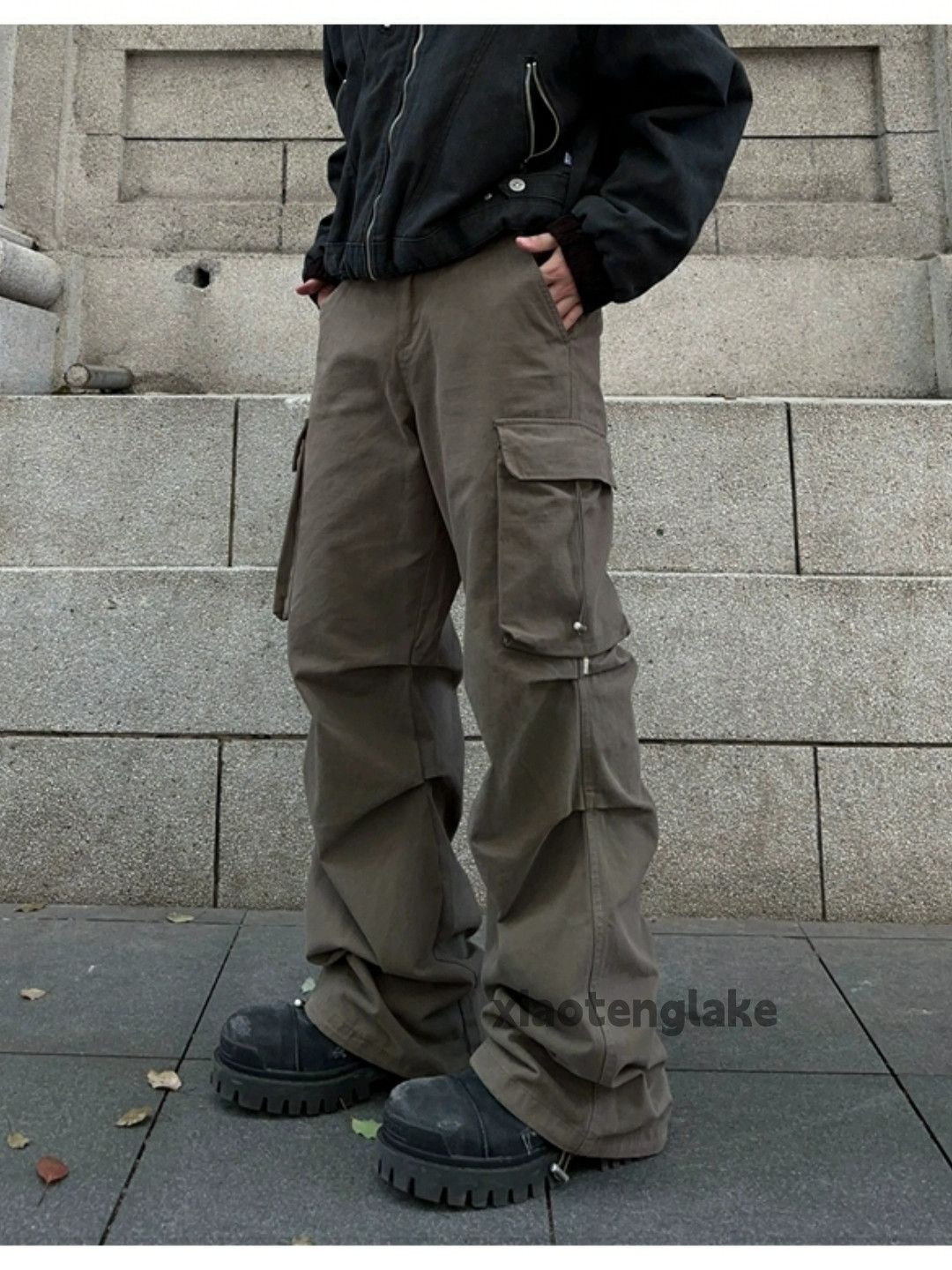 Designer × Japanese Brand × Vintage washed faded pleated loose baggy hiphop cargo pants Size US 30 / EU 46 - 3 Thumbnail