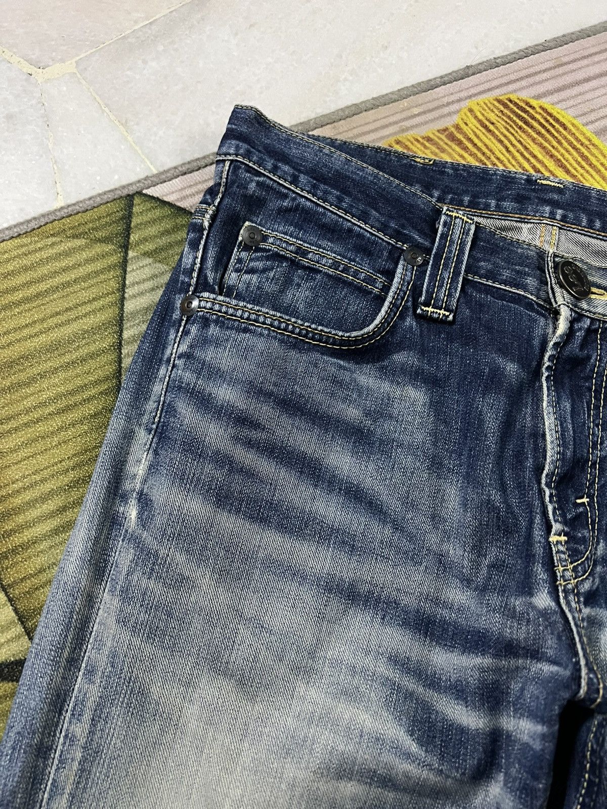 Japanese Brand × Jean × Lee 💥Flare💥Vintage Lee Rider Distressed Jean Size US 31 - 7 Thumbnail