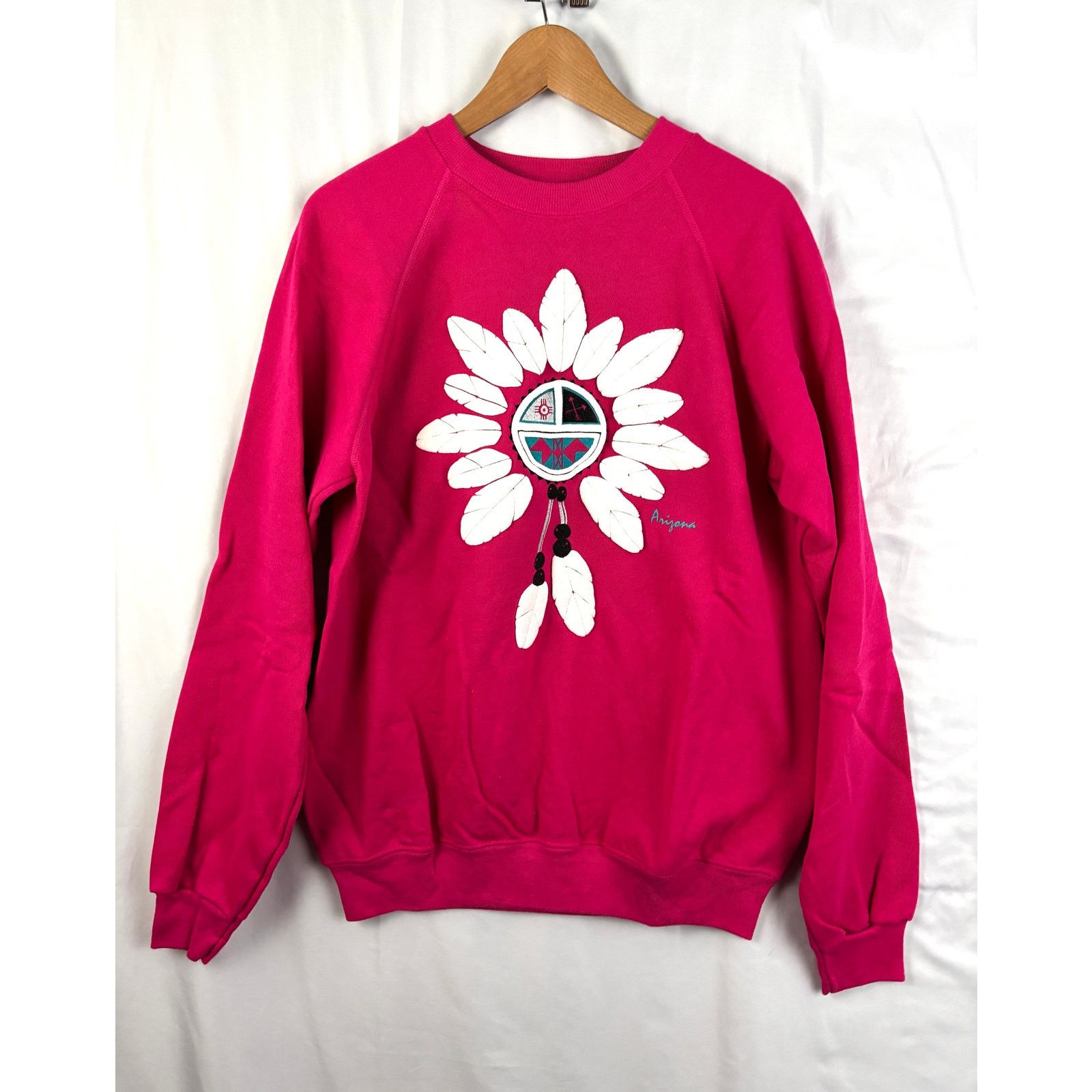 Hanes Vtg 80s Puff Paint Dreamcatcher Arizona Sweatshirt Large USA Size L / US 10 / IT 46 - 1 Thumbnail