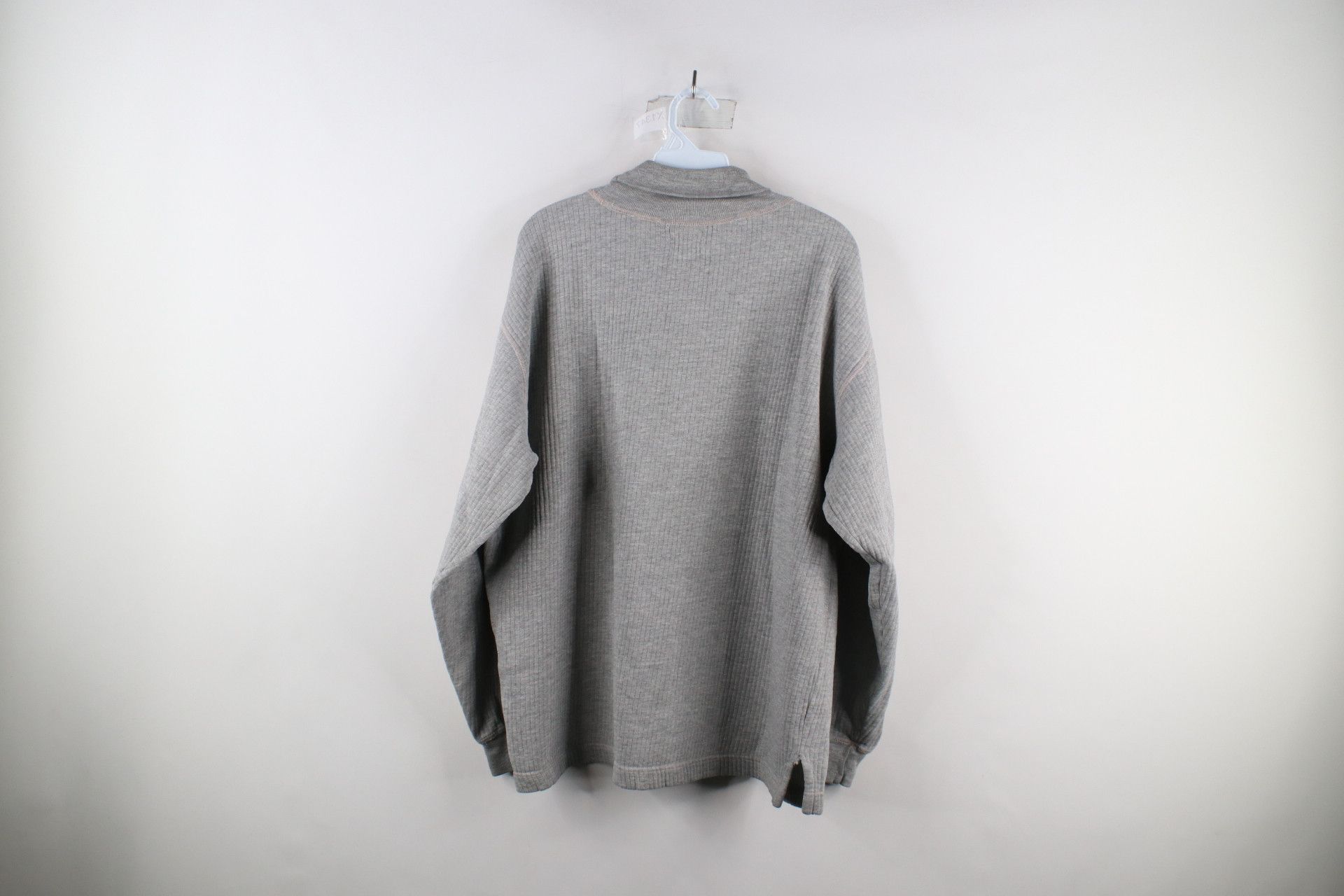 Gap Vintage 90s Gap Blank Ribbed Knit Turtleneck Sweatshirt Gray Size US M / EU 48-50 / 2 - 12 Thumbnail